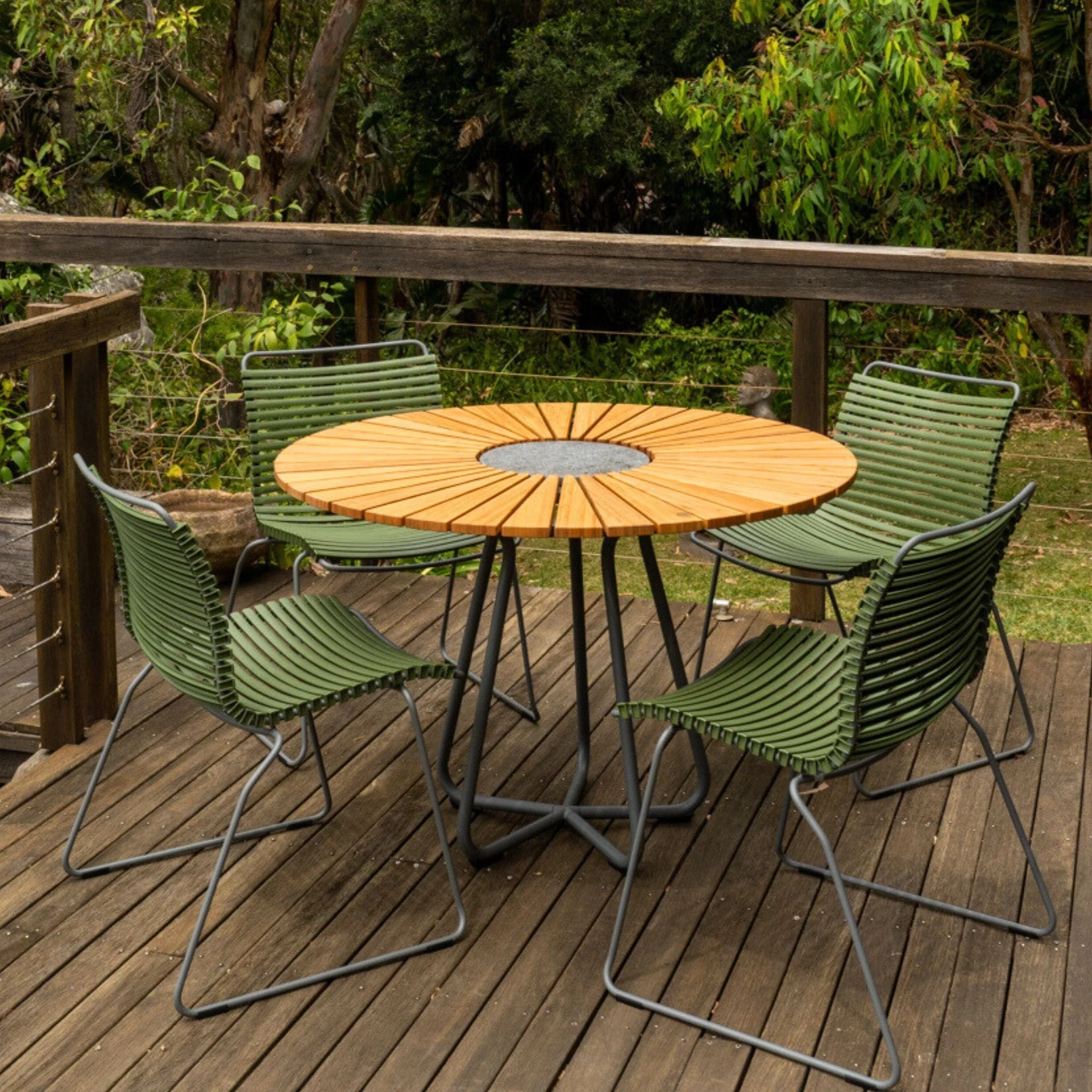 Circle Dining Table - Bamboo | Grey 150(CM) - Image 6