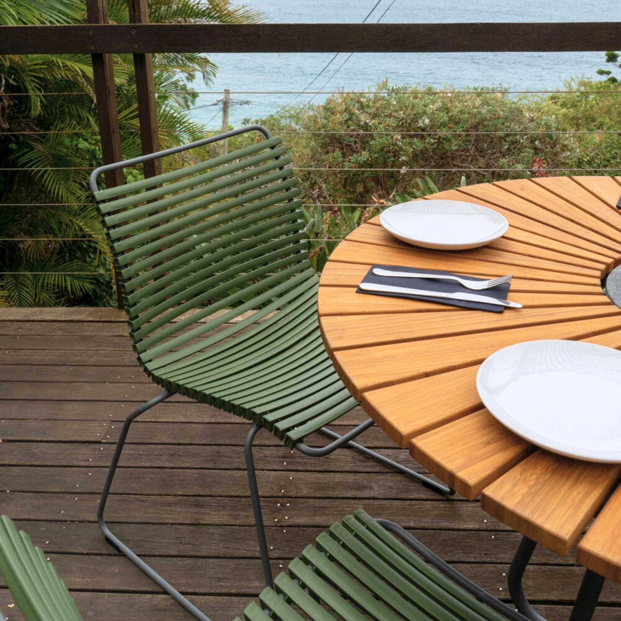 Click Dining Chair (No Arms)- Olive Green - Image 3
