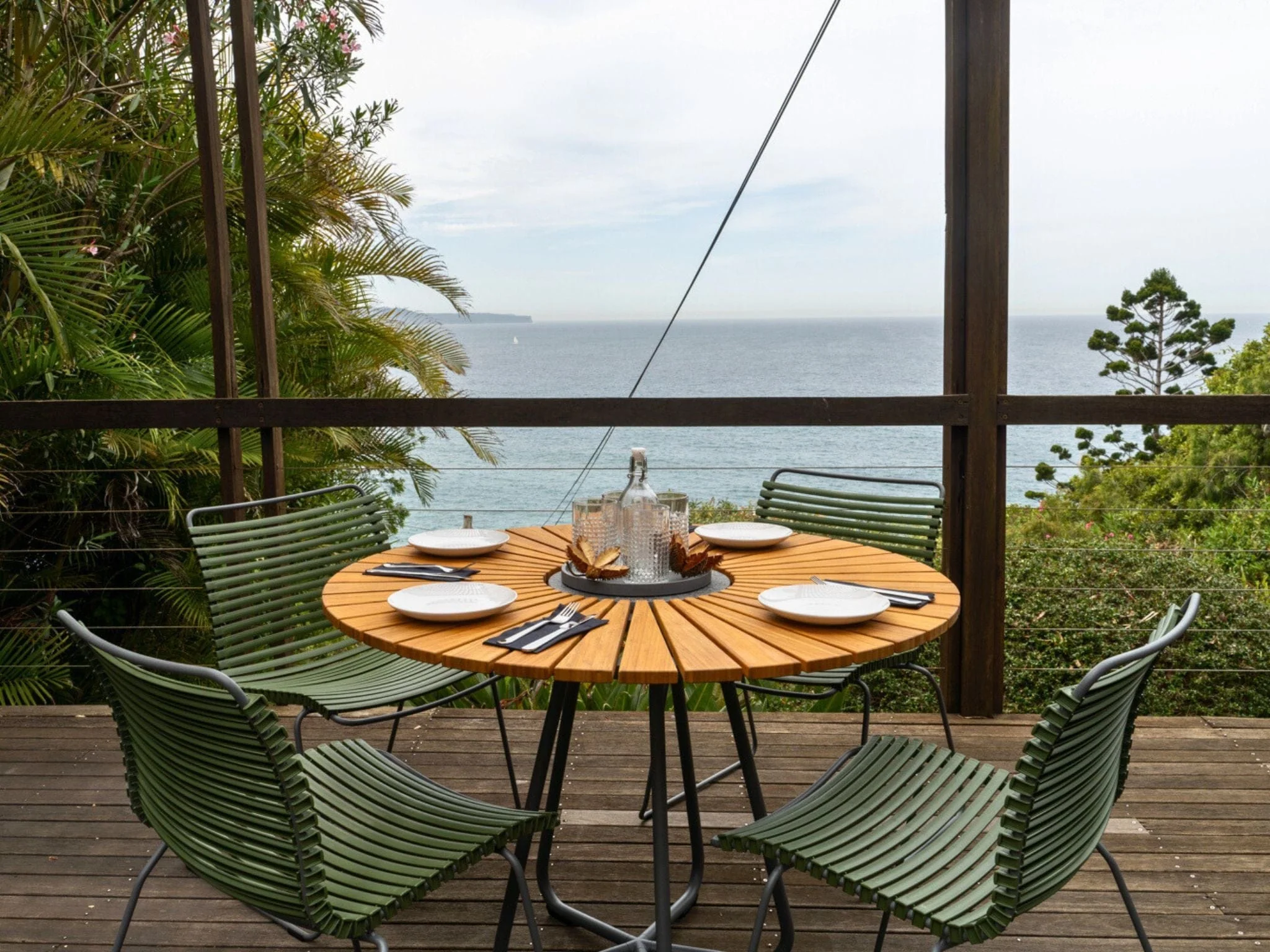 Circle Dining Table - Bamboo | Grey 150(CM) - Image 9