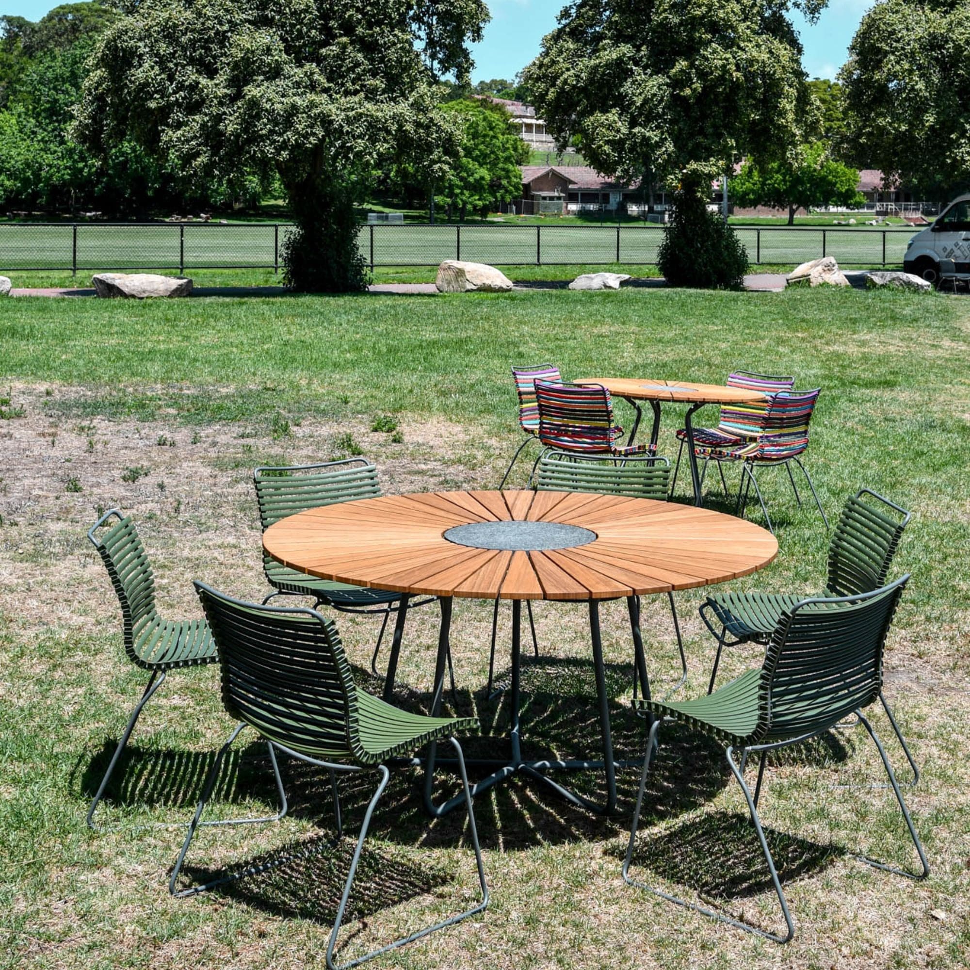 6 Seater Click & Circle Outdoor Dining Set - Olive - Image 5