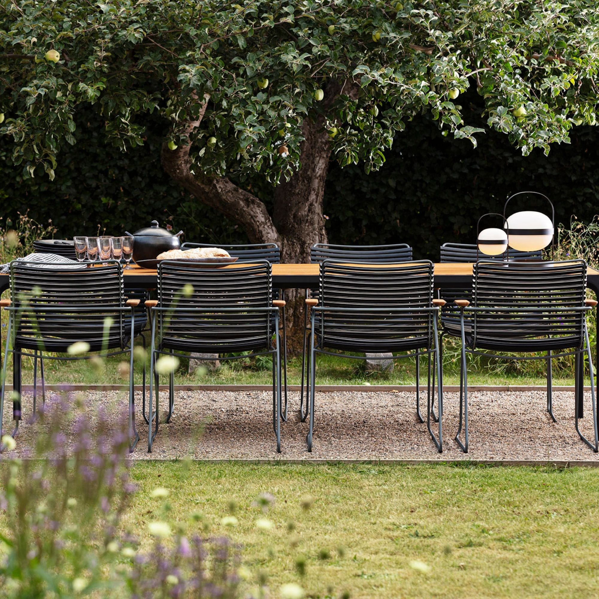 8 Seater Click & Four Outdoor Dining Set - Black - Image 2