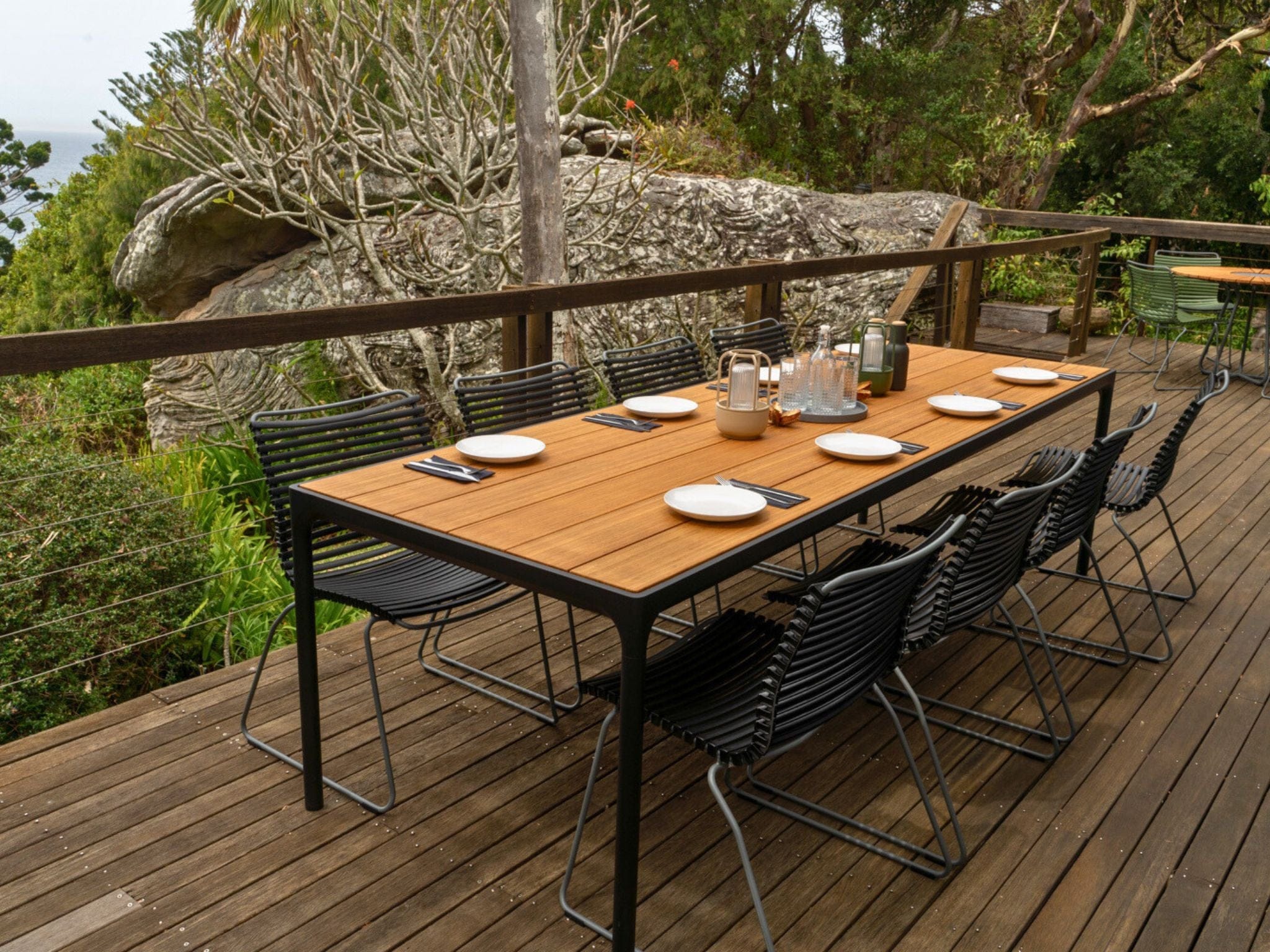 8 Seater Click & Four Outdoor Dining Set - Black - Image 5