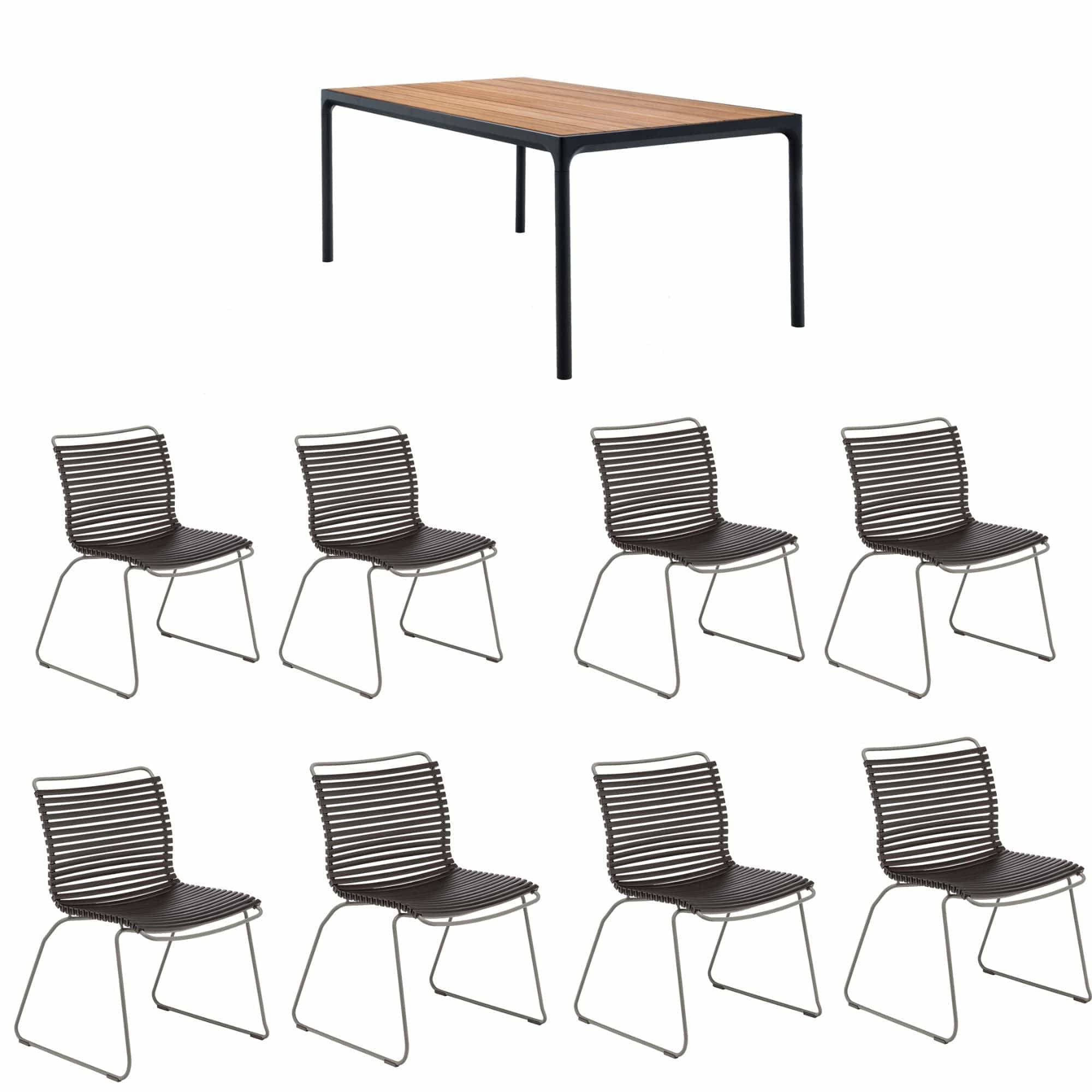 8 Seater Click & Four Outdoor Dining Set - Black - Image 6