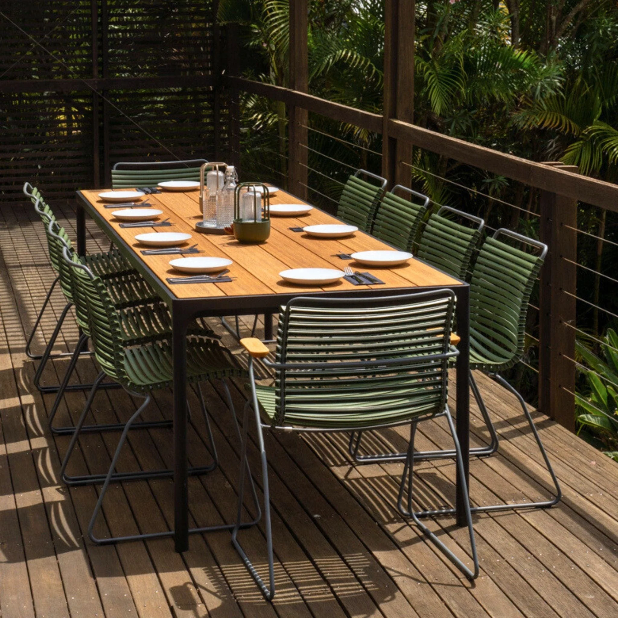 4 Seater Click & Four Outdoor Dining Set - Olive Green - Image 5