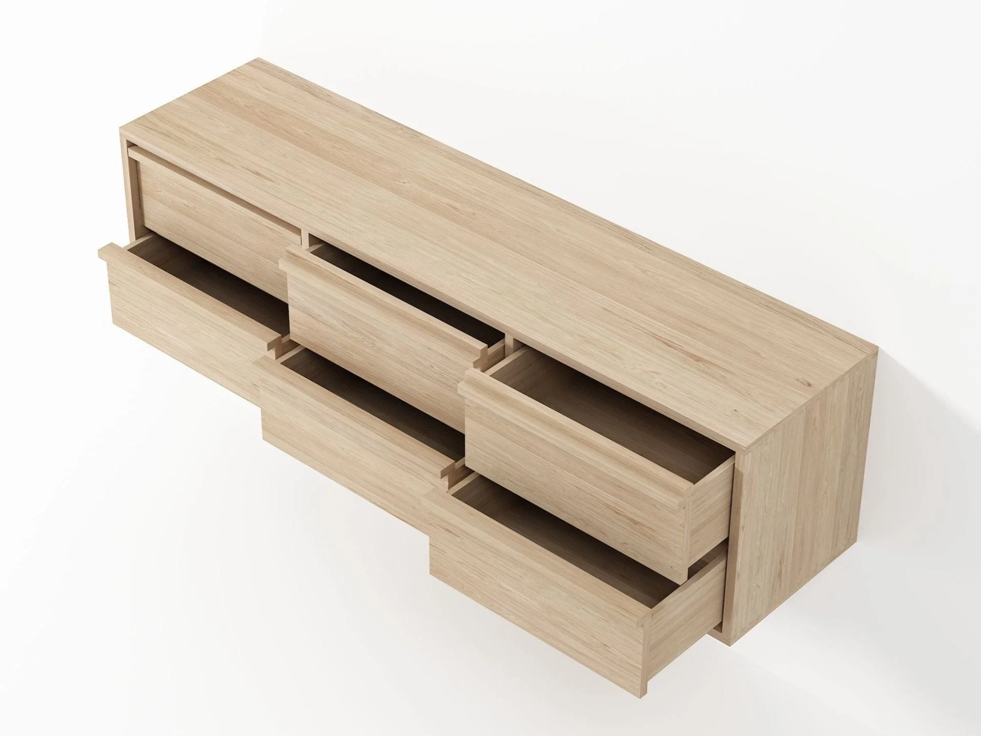 Aequilibris Floating Cabinet with 6 Drawers - European Oak - Image 3