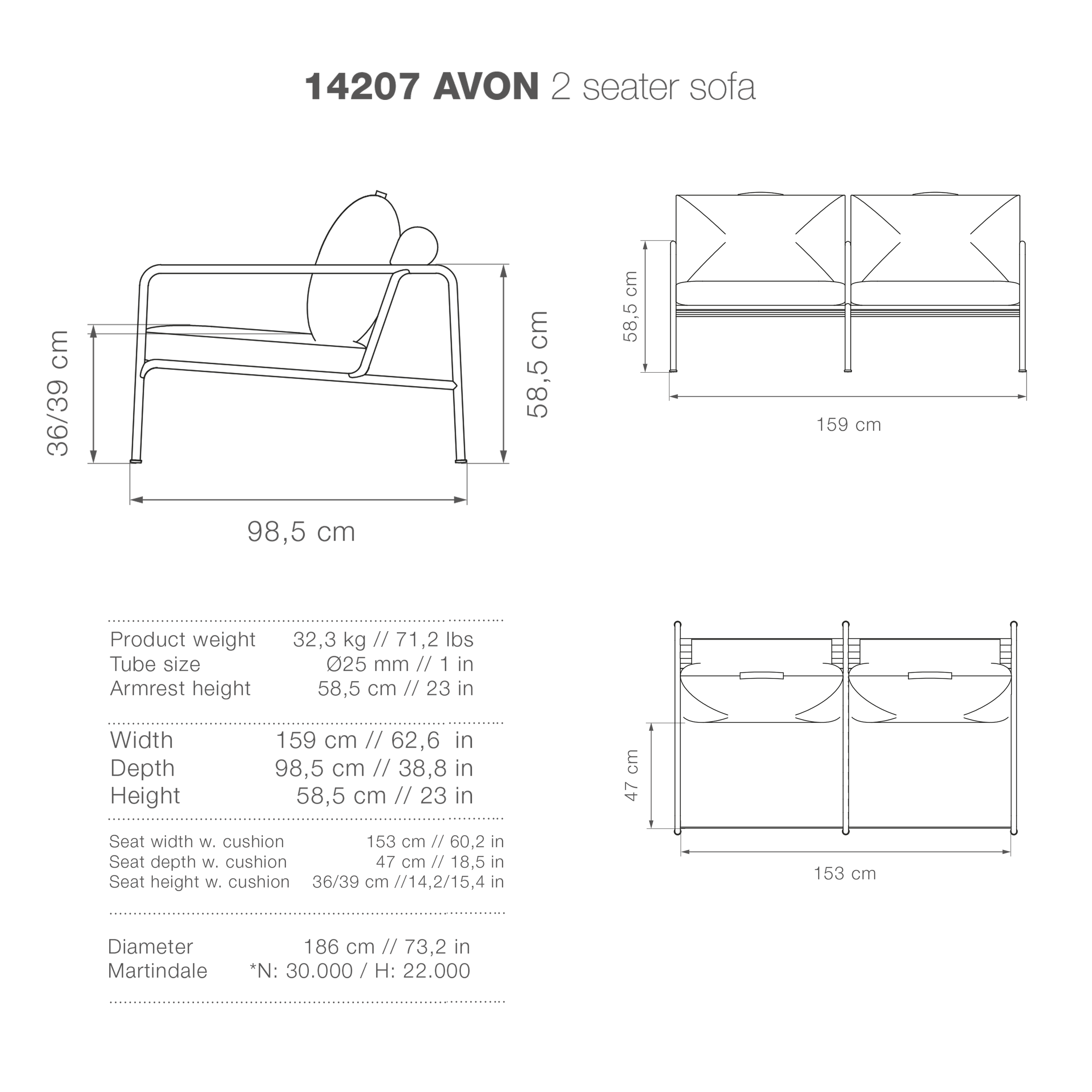 Avon Lounge Sofa - Ash - Image 10