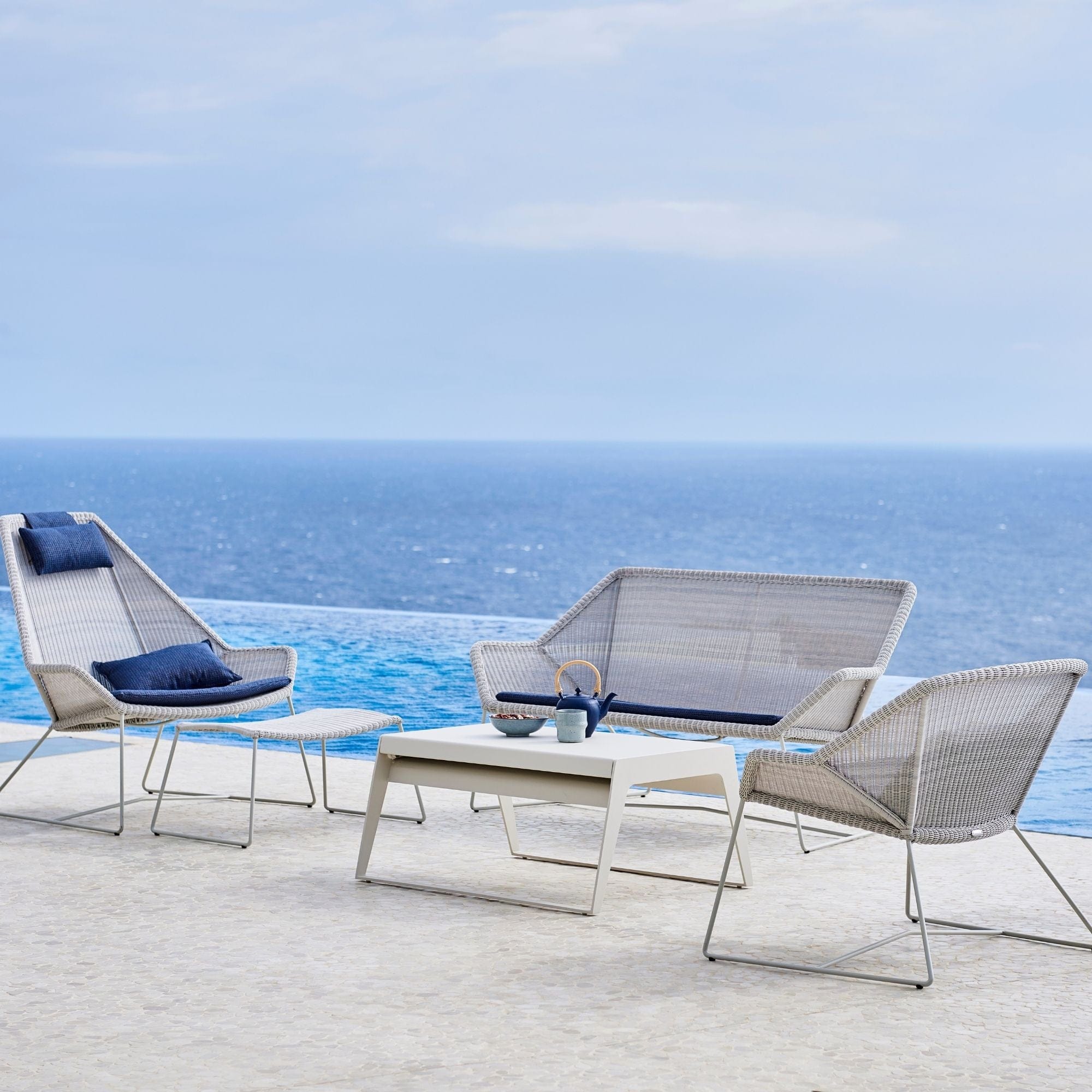 Breeze 2 Seater Sofa - White Grey - Image 3