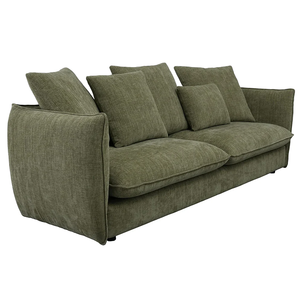 Camden 3 Seater Sofa Leaf Fabric Upholstery - Image 3