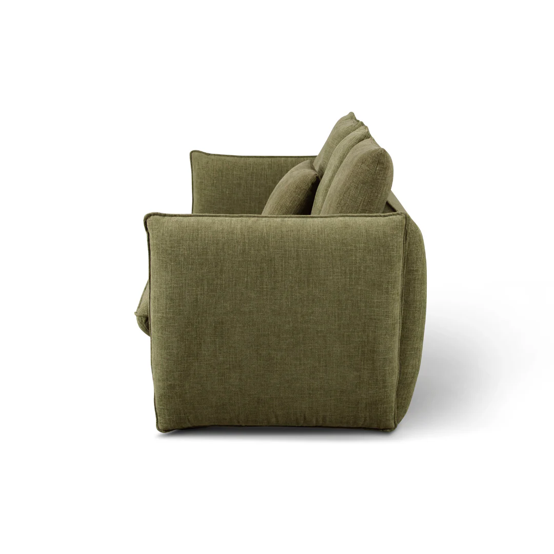 Camden 3 Seater Sofa Leaf Fabric Upholstery - Image 4