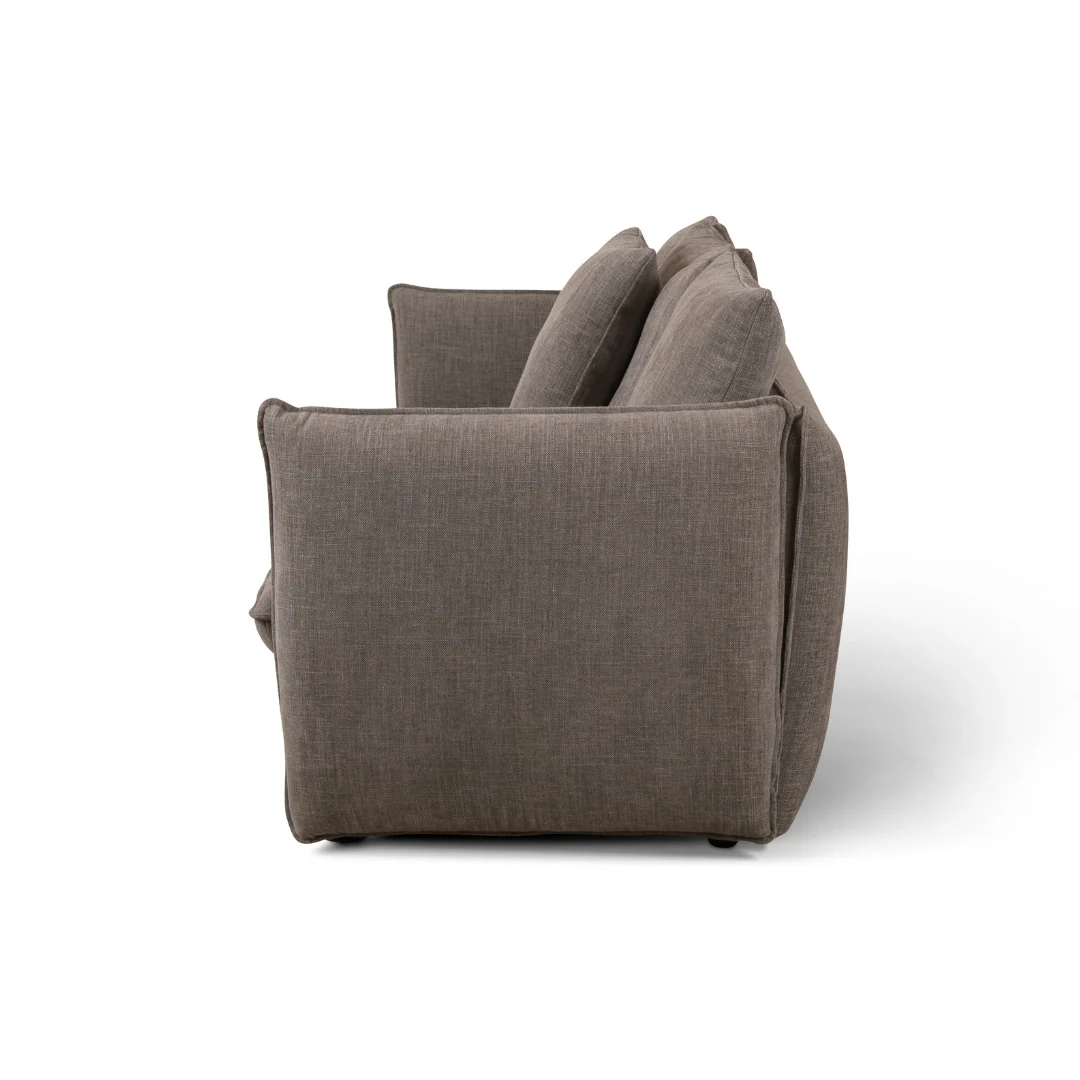 Camden 3 Seater Sofa Silver Fabric Upholstery - Image 6