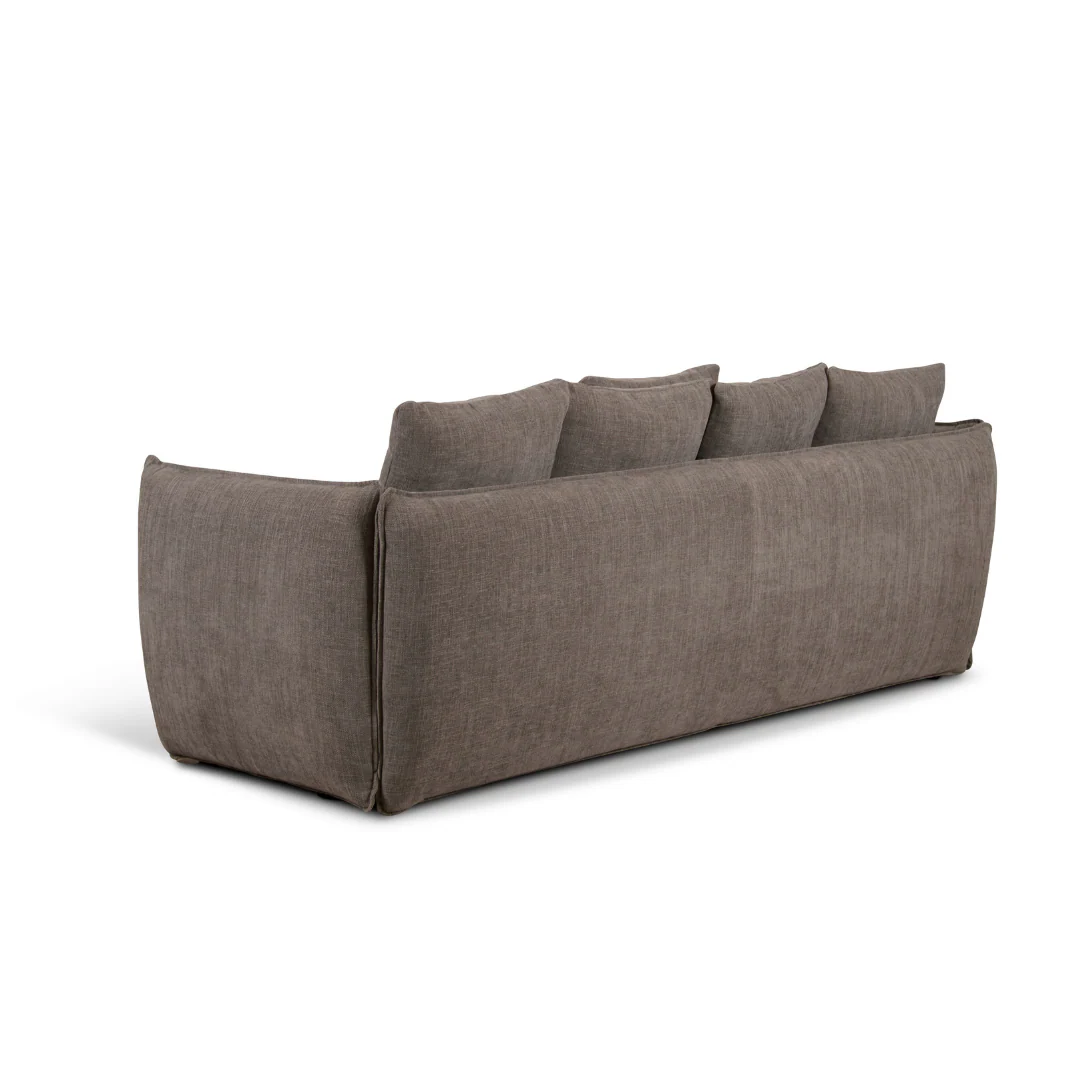 Camden 3 Seater Sofa Silver Fabric Upholstery - Image 7
