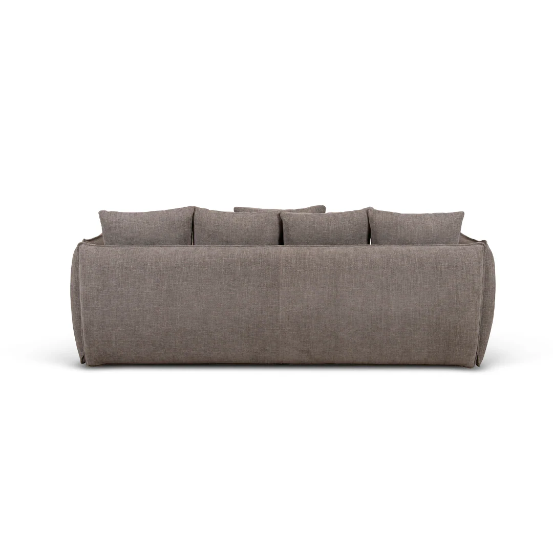 Camden 3 Seater Sofa Silver Fabric Upholstery - Image 8
