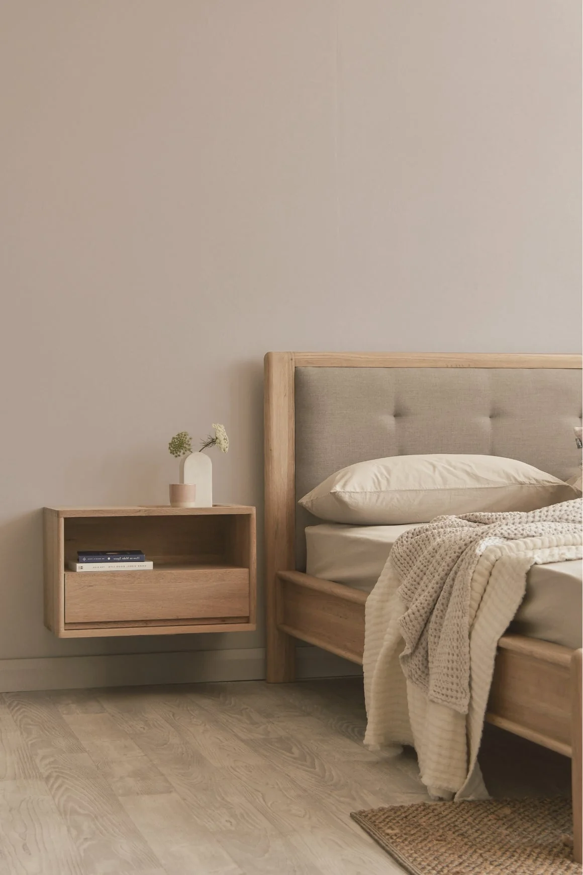 Circa Floating Bedside Left (Right Groove) - European Oak - Image 5