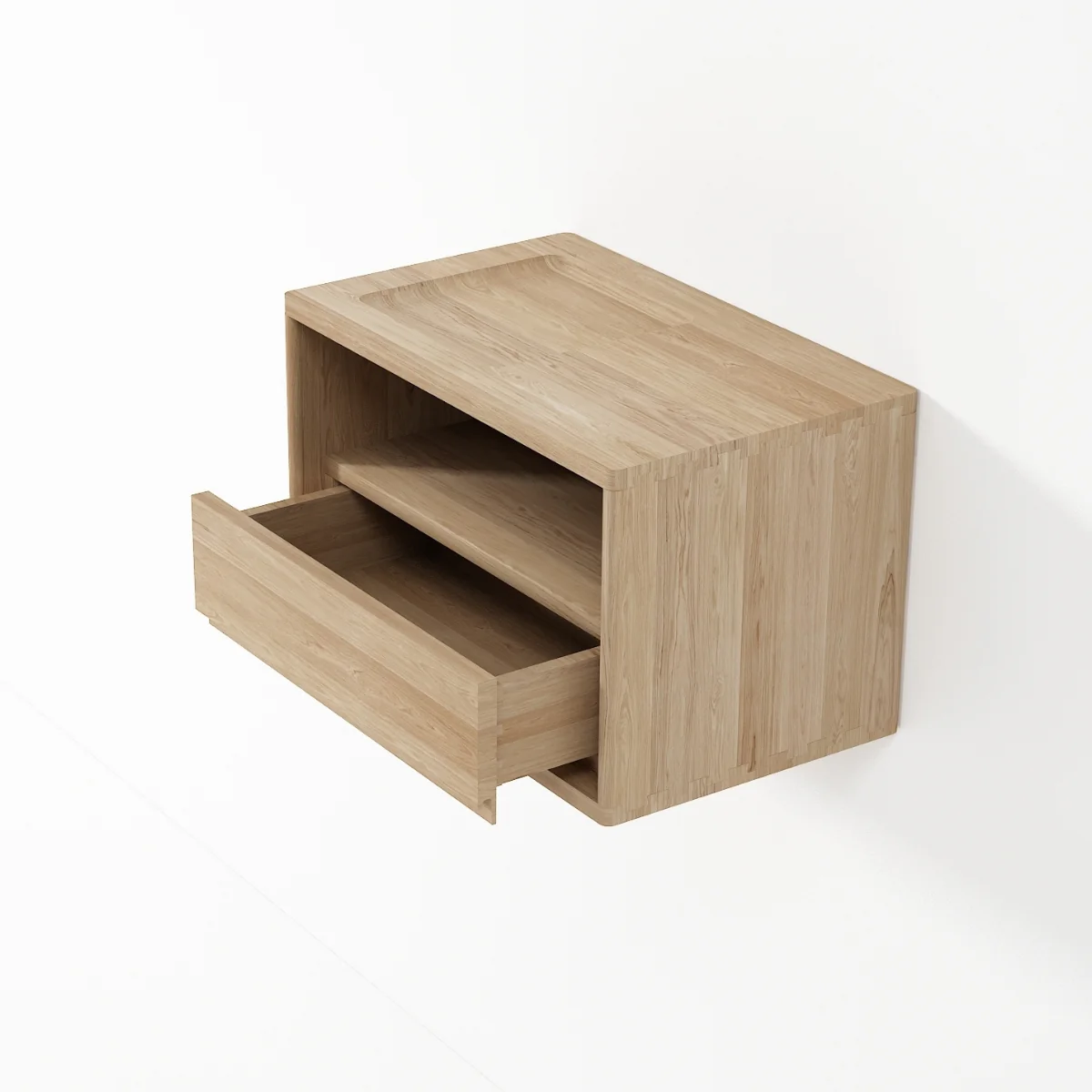 Circa Floating Bedside Right (Left Groove)- European Oak - Image 5