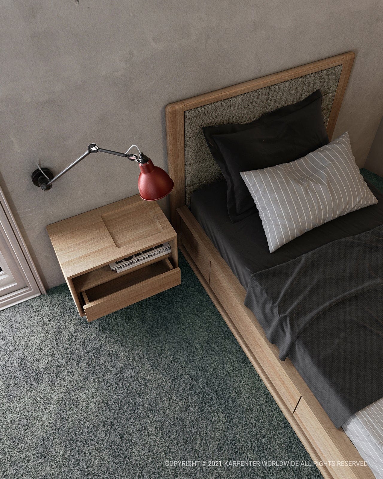 Circa Floating Bedside - European Oak - Image 6