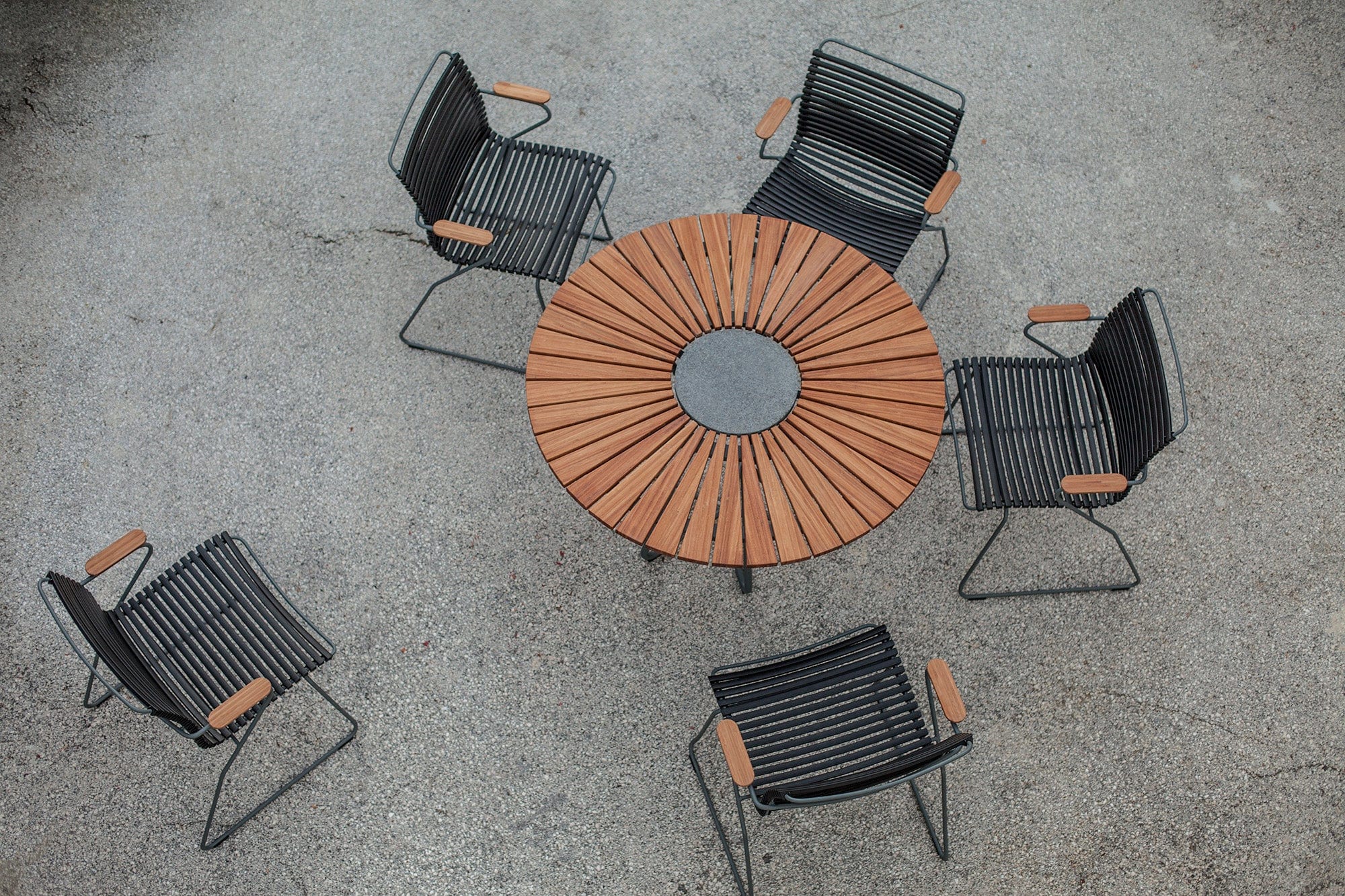 Circle Dining Table - Bamboo | Grey 110(CM) - Image 6