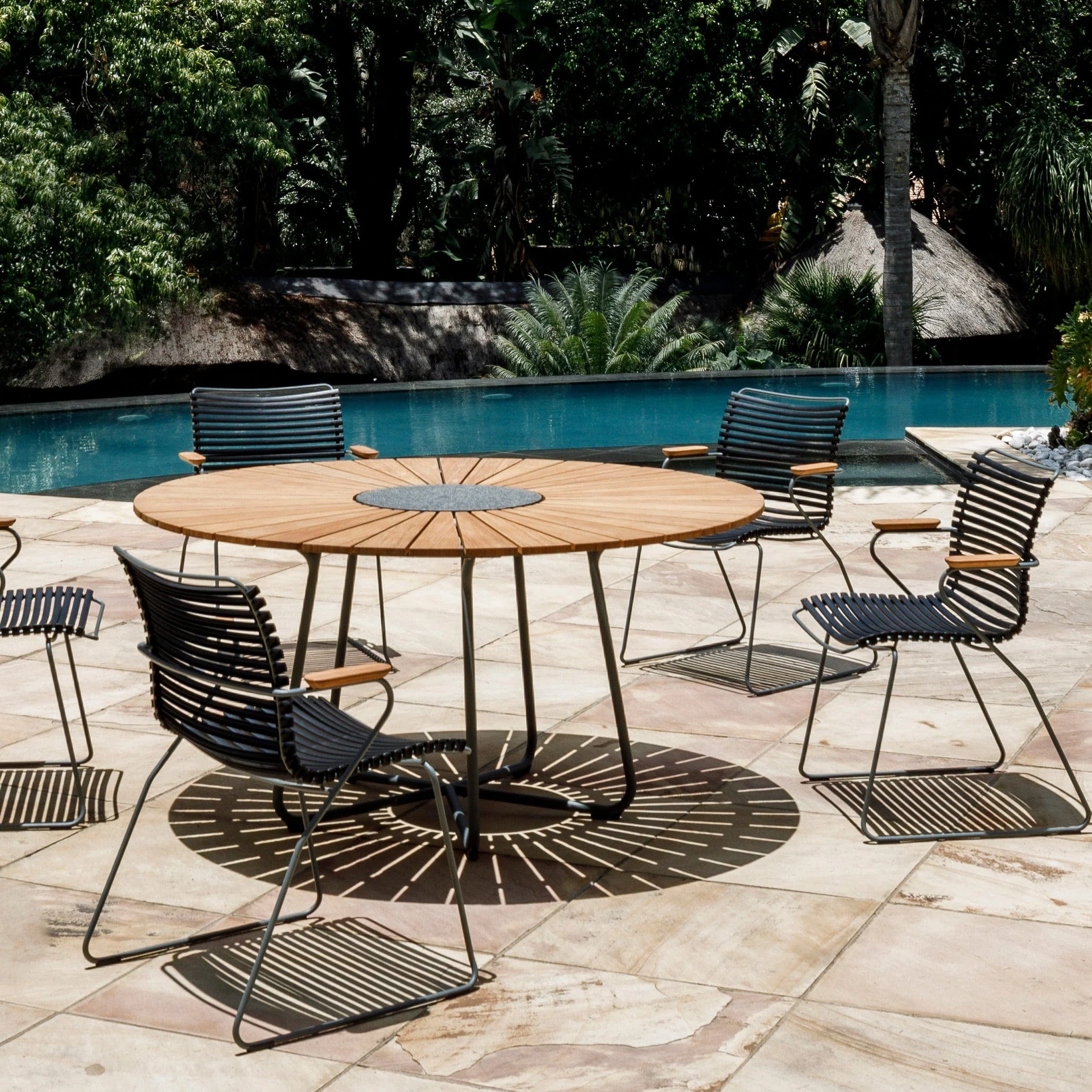 Circle Dining Table - Bamboo | Grey 150(CM) - Image 2