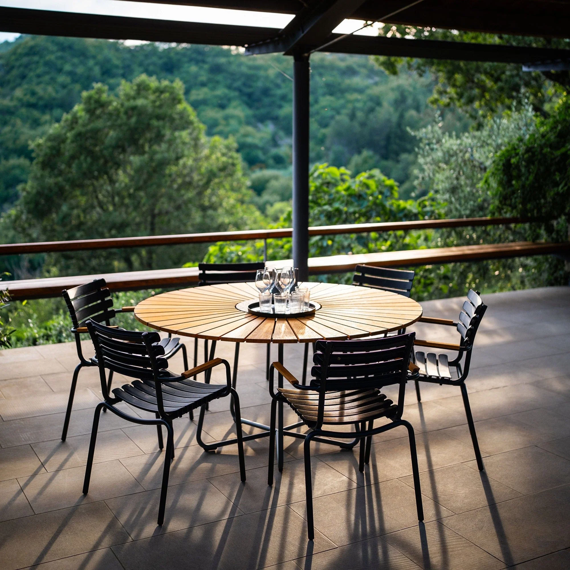 Circle Dining Table - Bamboo | Grey 150(CM) - Image 8