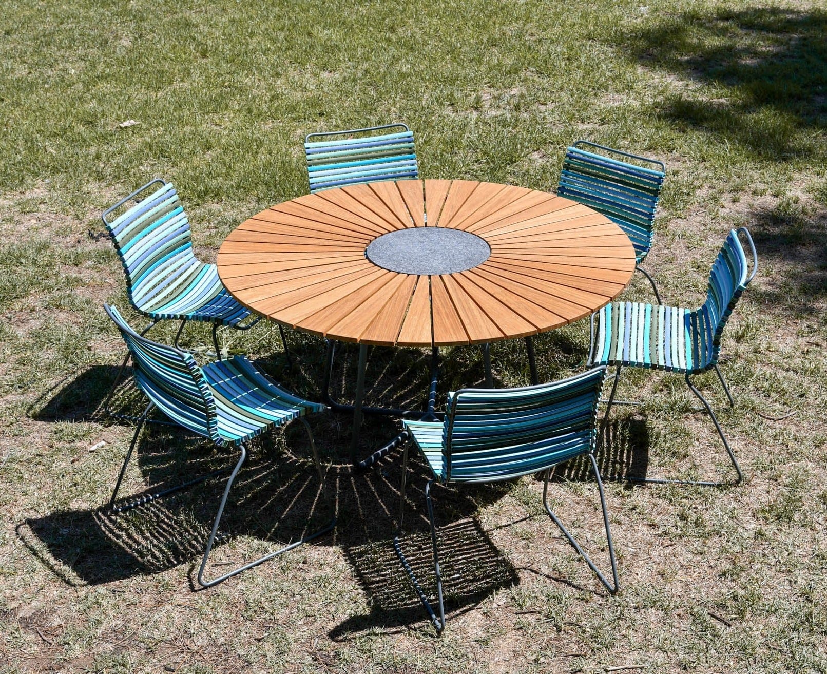 Click Dining Chair (No Arms) - Multicolour Blue Stripe - Image 3