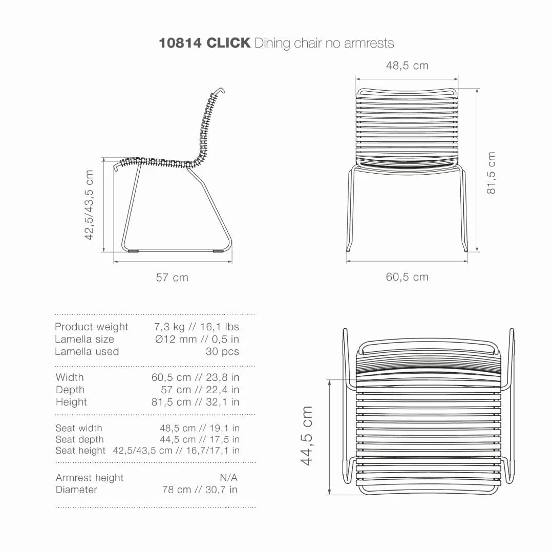 Click Dining Chair (No Arms) - Muted White - Image 7
