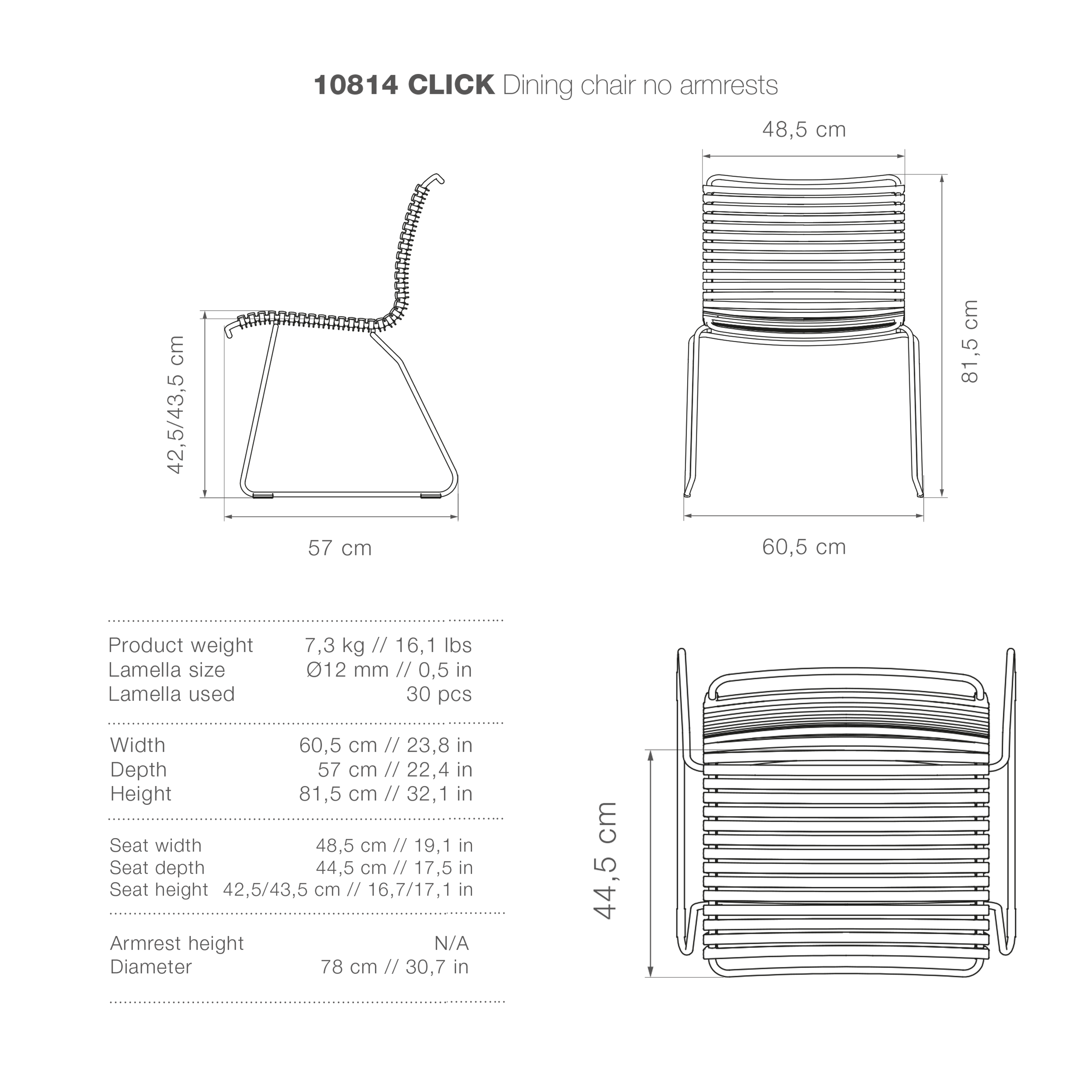 Click Dining Chair (No Arms)- Olive Green - Image 9