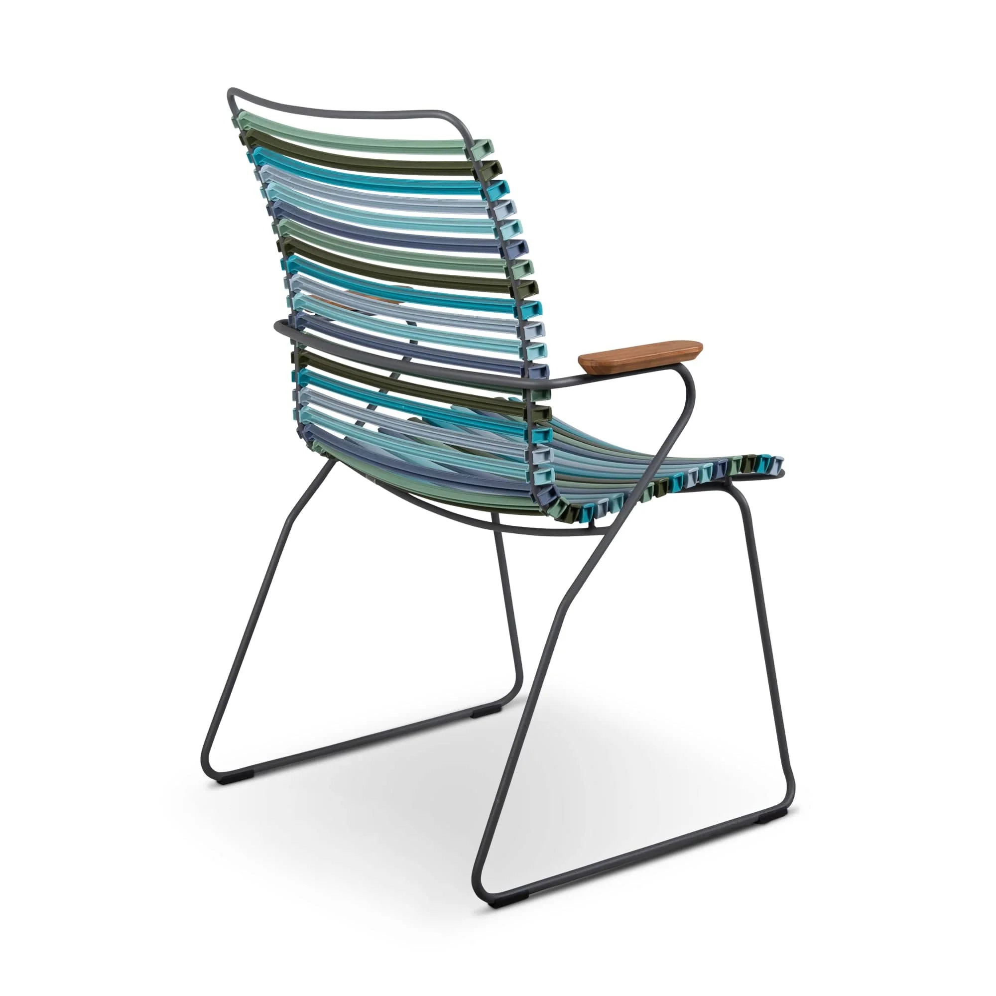 Click Dining Chair Tall with Armrest - Multicolour Blue Stripe - Image 3