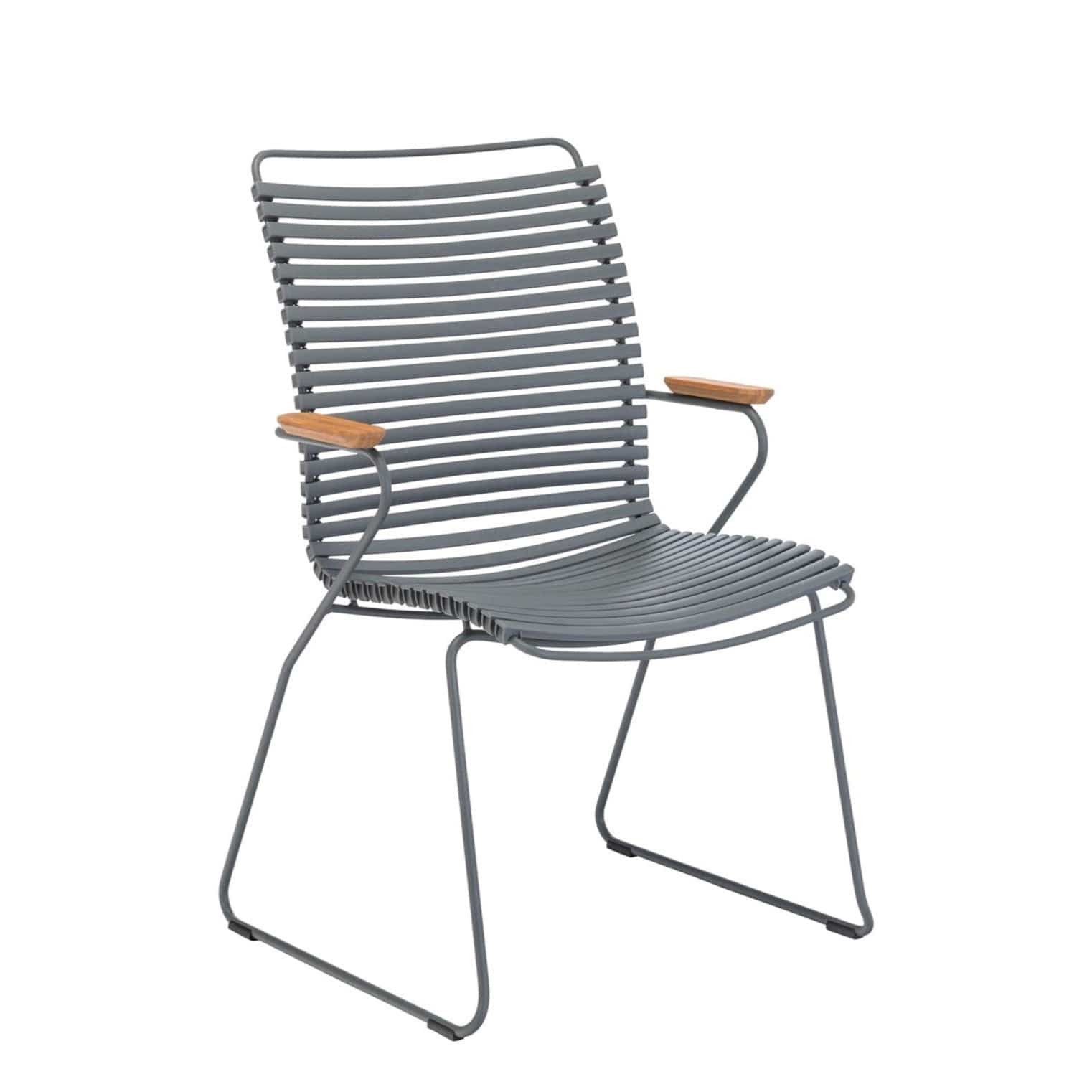 Click Dining Chair Tall with Armrest - Dark Grey