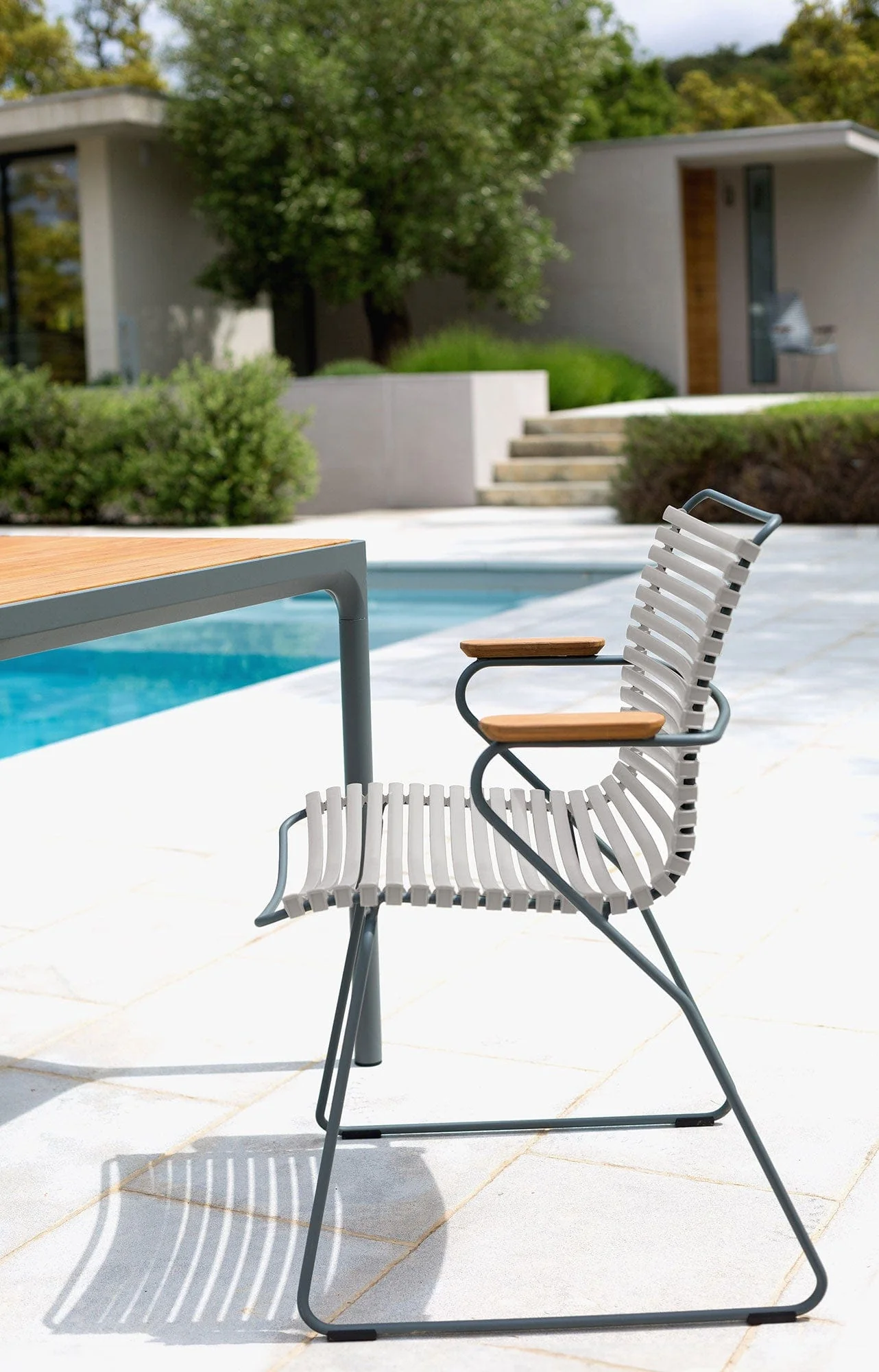 Click Dining Chair (With Armrest) - Muted White - Image 2