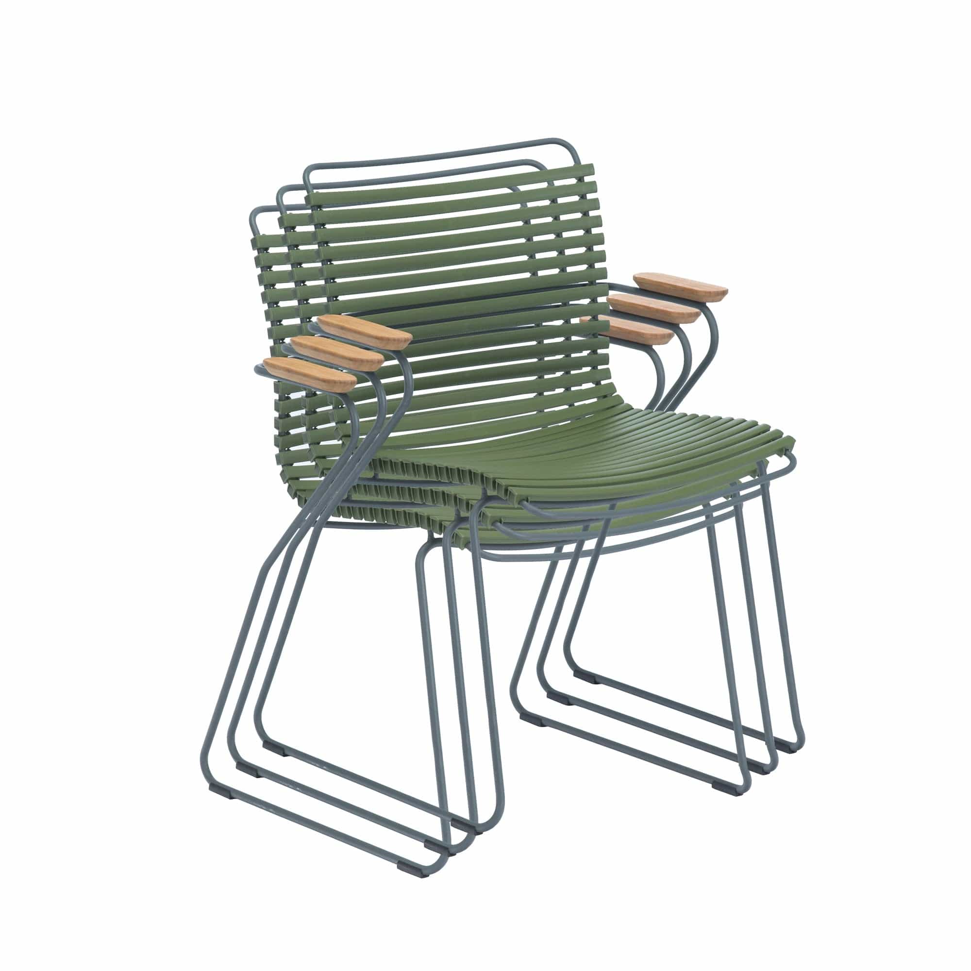 Click Dining Chair (With Armrest) - Olive Green - Image 9