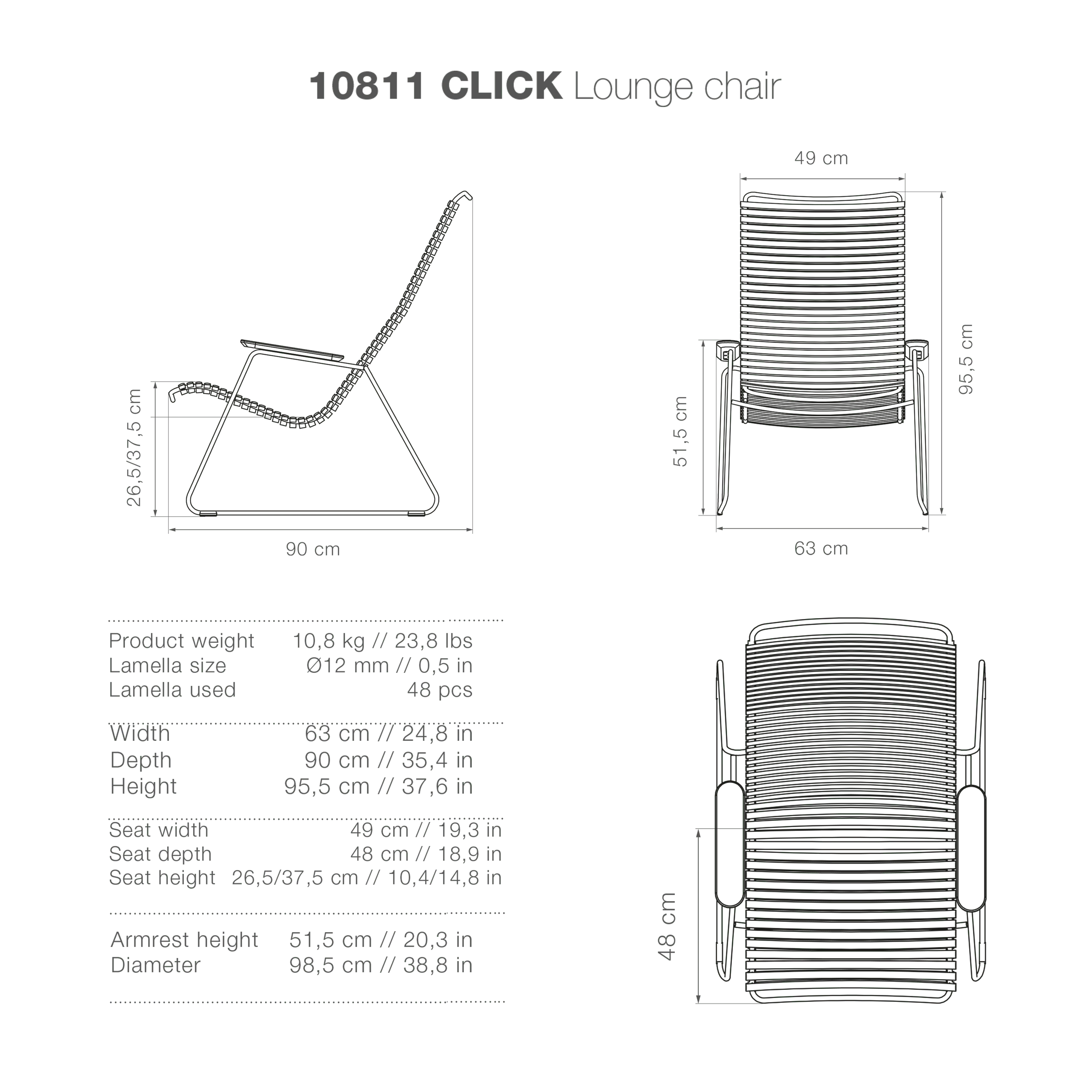 Click Lounge Chair - Pigeon Blue - Image 4
