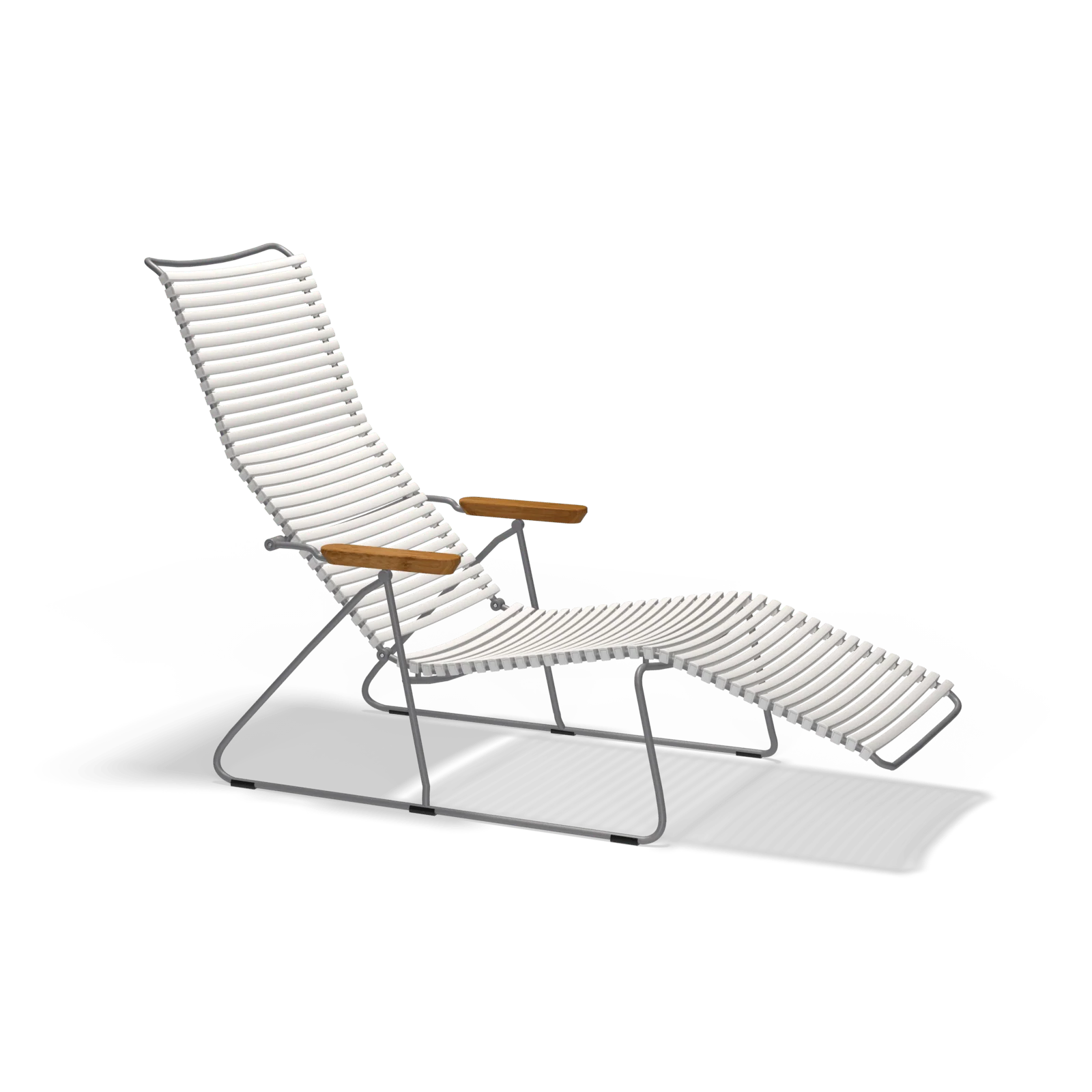 Click Sunlounger with Armrest- Muted White