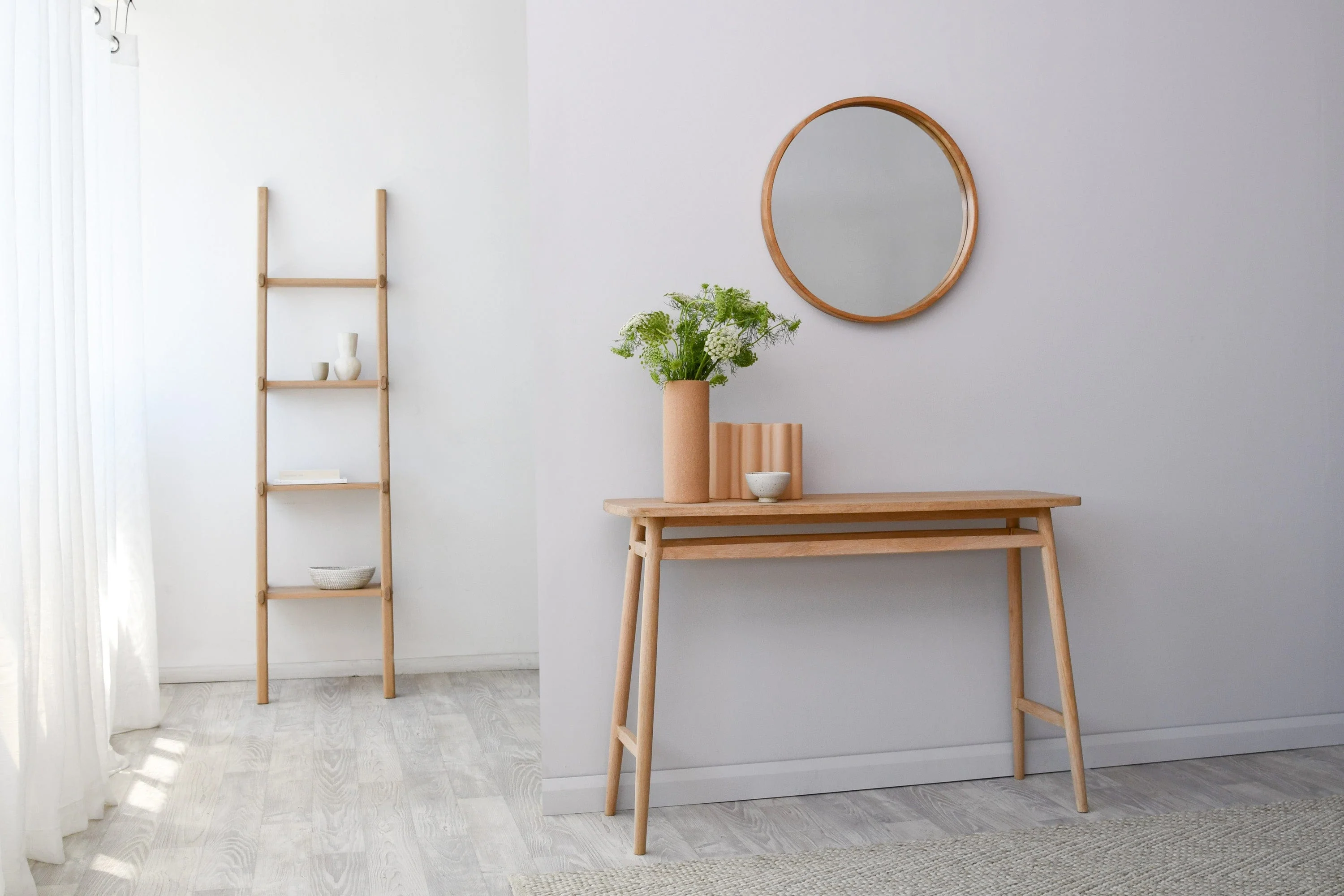 Cooper Round Mirror - Rubber Wood - Image 4