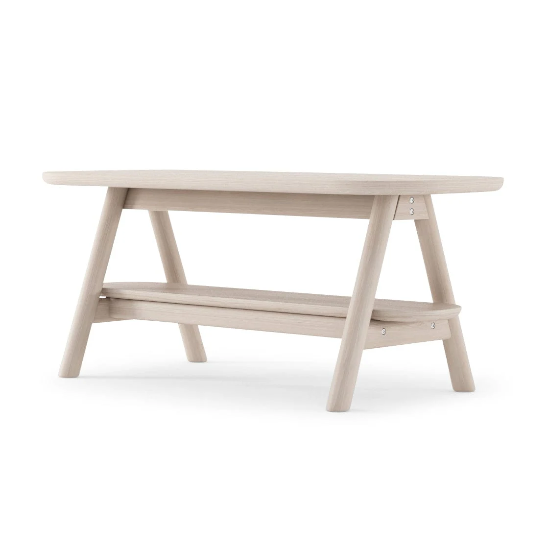Curbus Oval Coffee Table - White Ash
