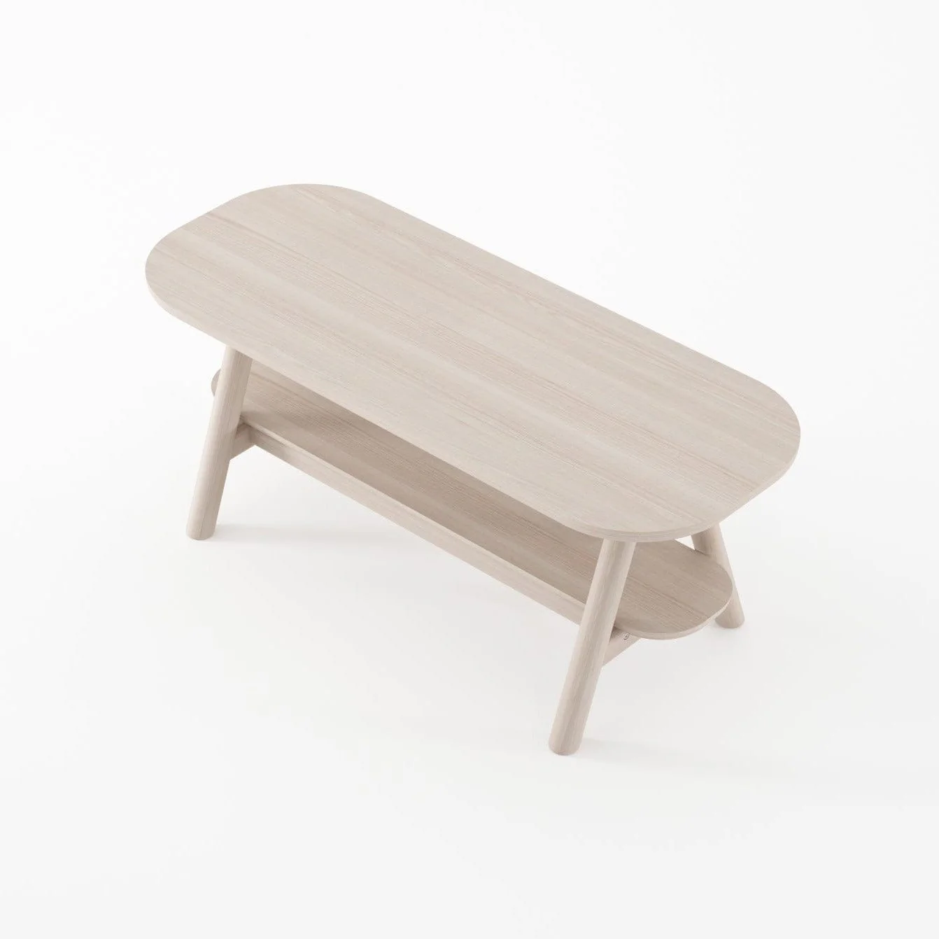 Curbus Oval Coffee Table - White Ash - Image 4