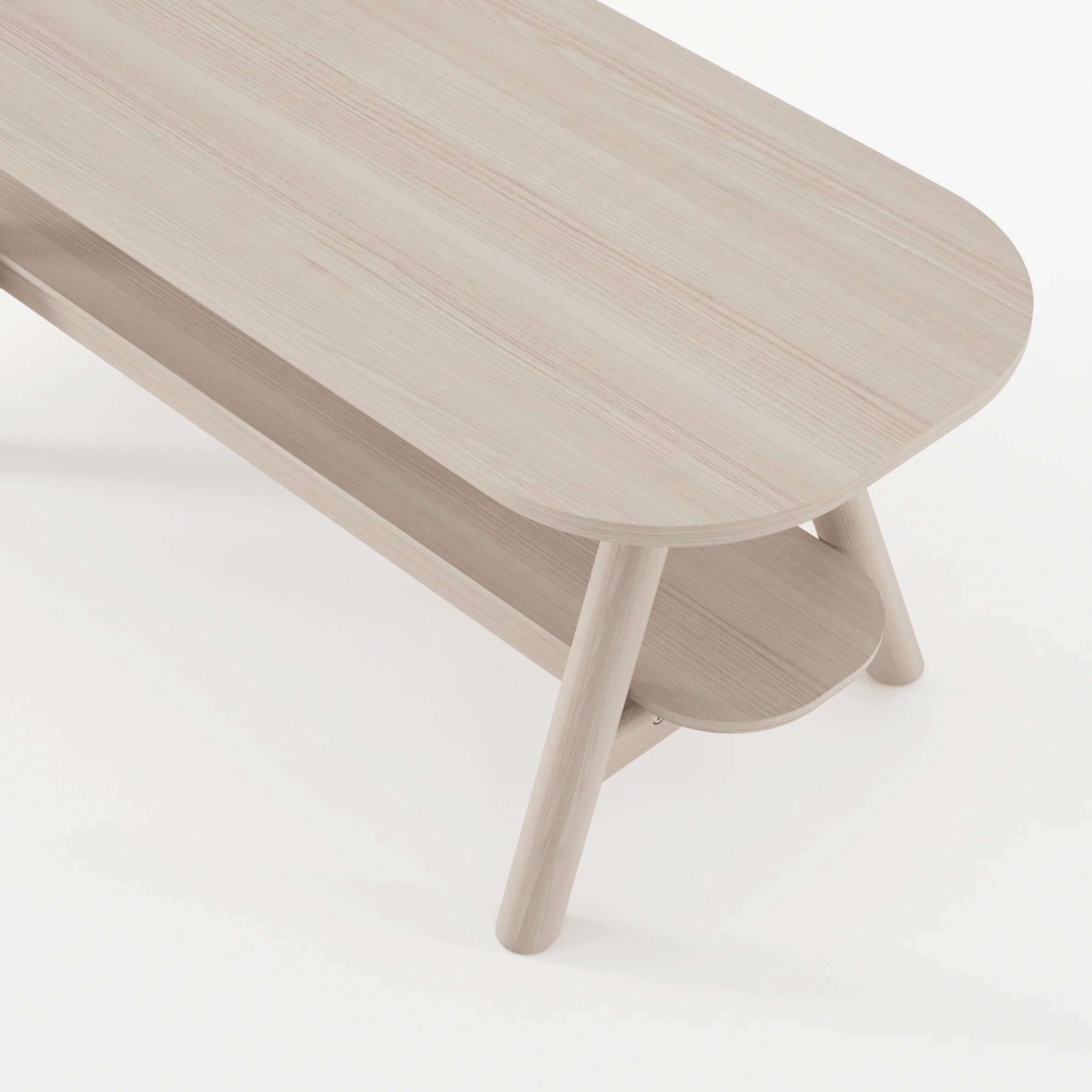 Curbus Oval Coffee Table - White Ash - Image 6