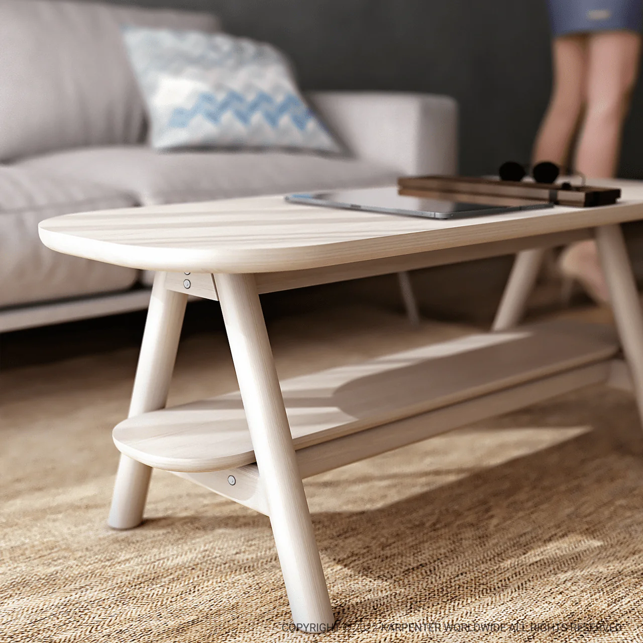 Curbus Oval Coffee Table - White Ash - Image 8