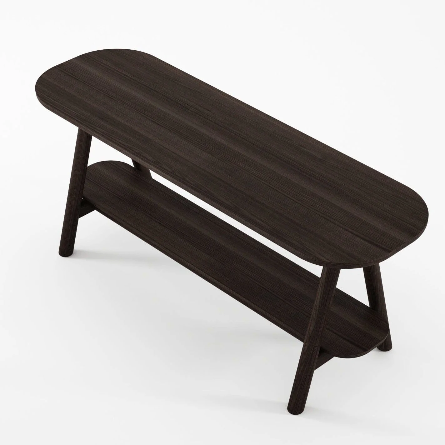 Curbus Oval Media Rack - White Ash Dark Stained - Image 3