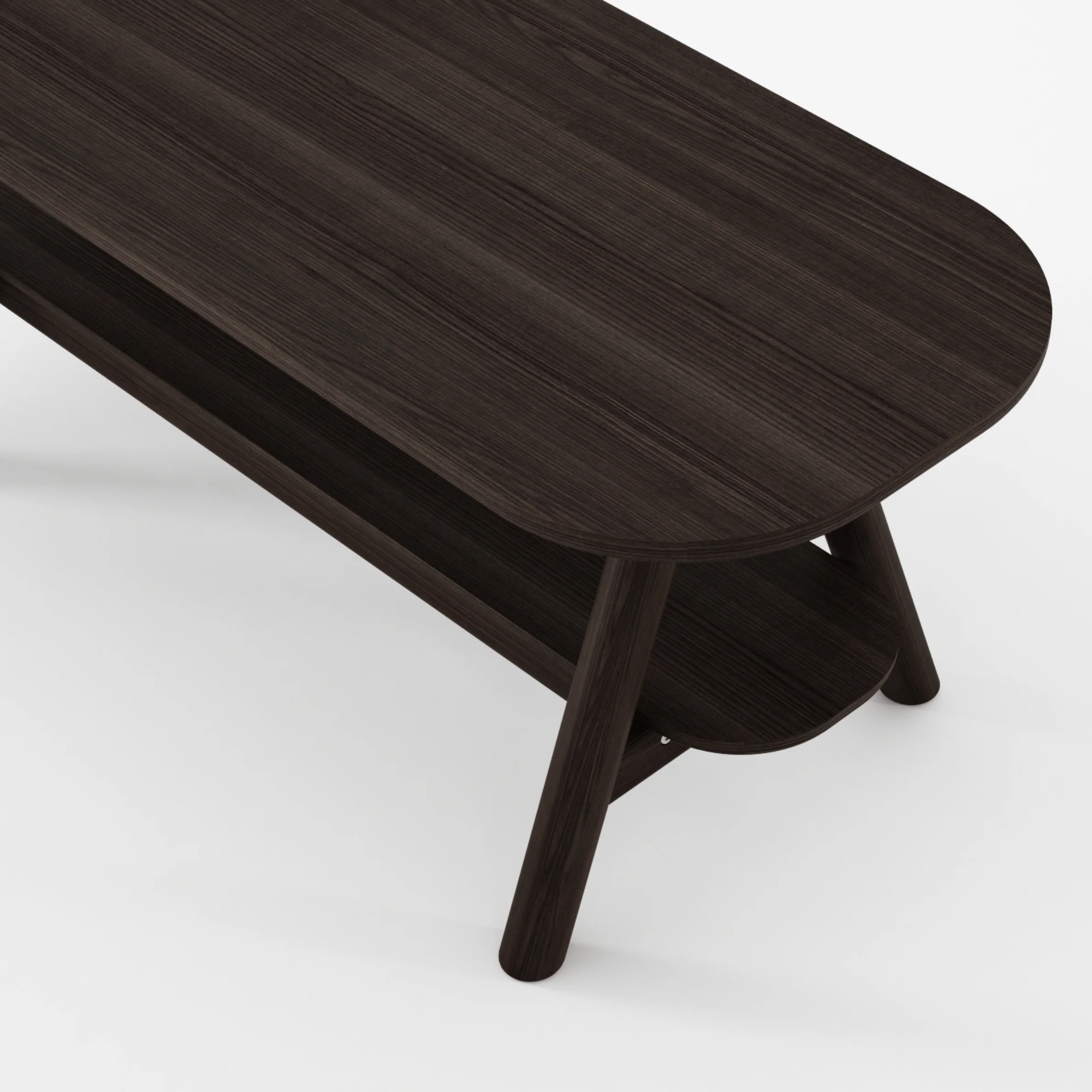 Curbus Oval Media Rack - White Ash Dark Stained - Image 5