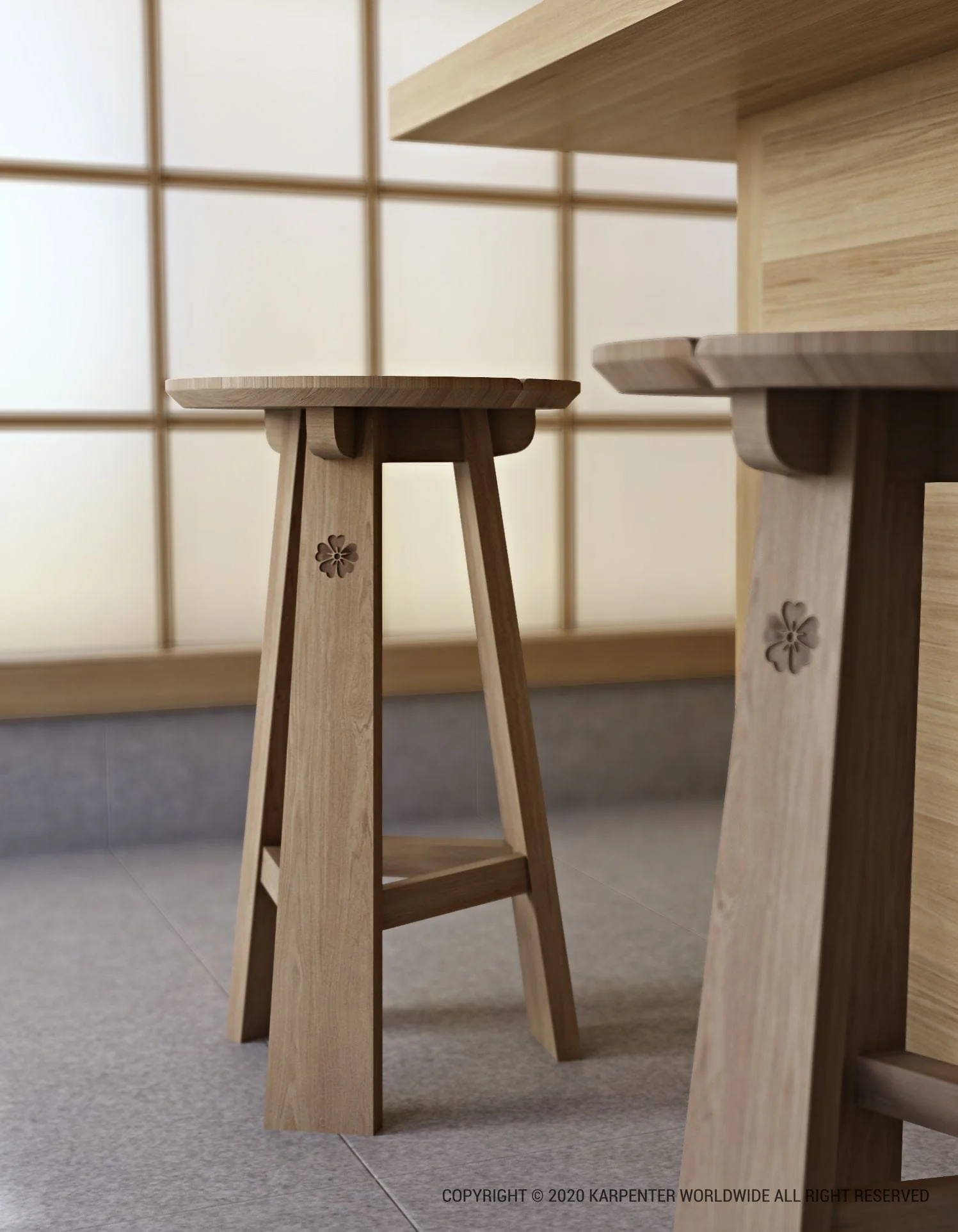 East Rectangle Stool - European Oak - Image 6