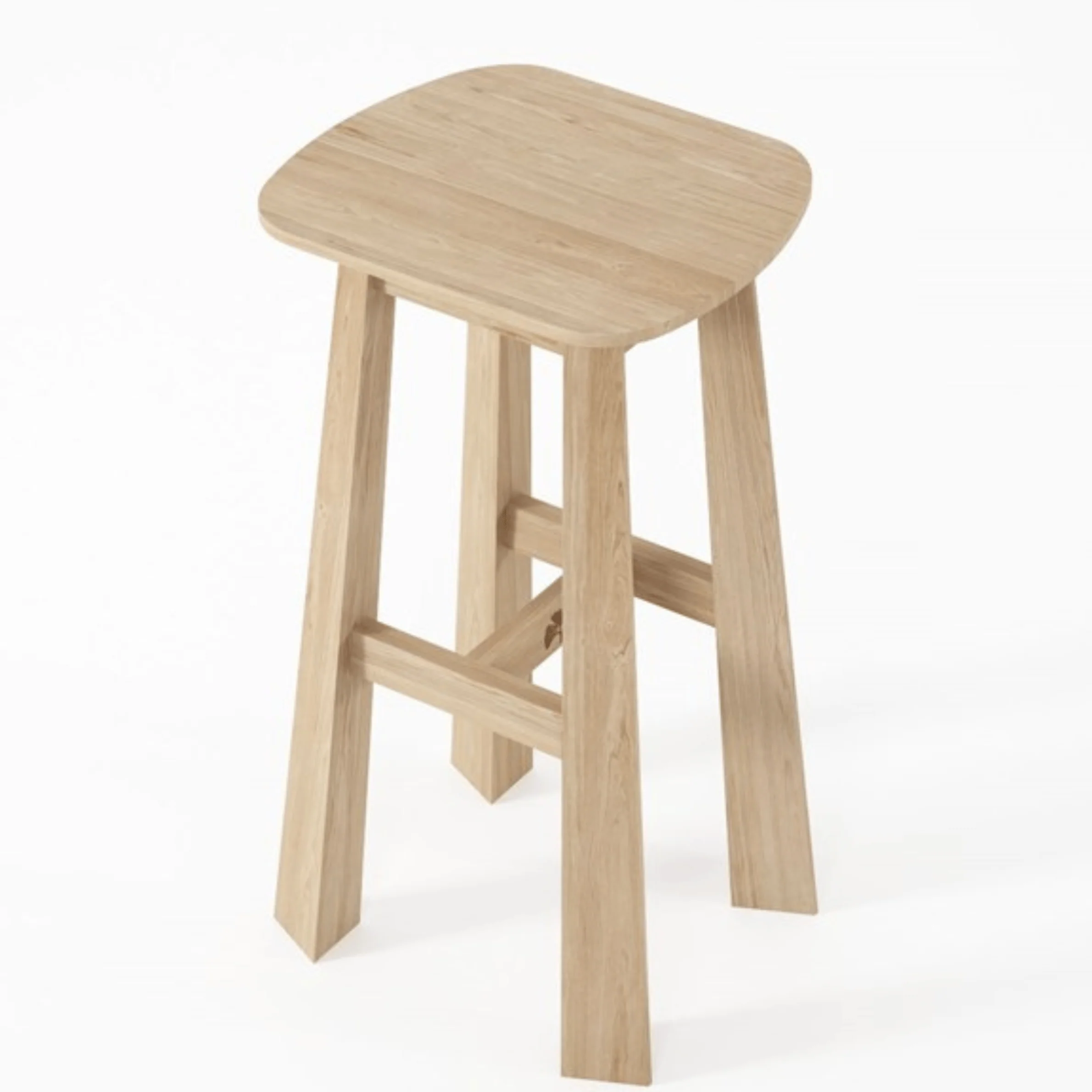 East Rectangular Counter Stool - European Oak - Image 3