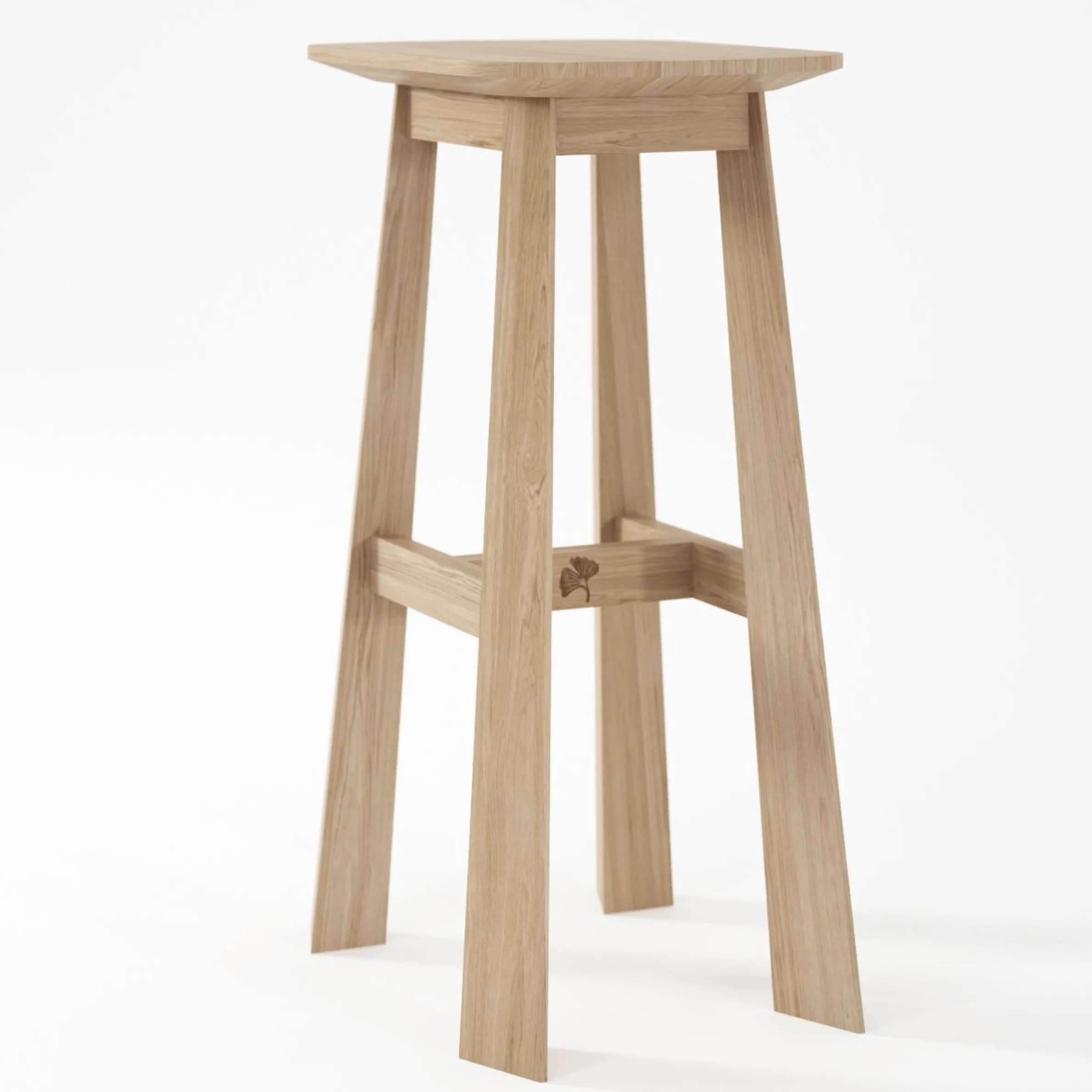 East Rectangular Counter Stool - European Oak - Image 4