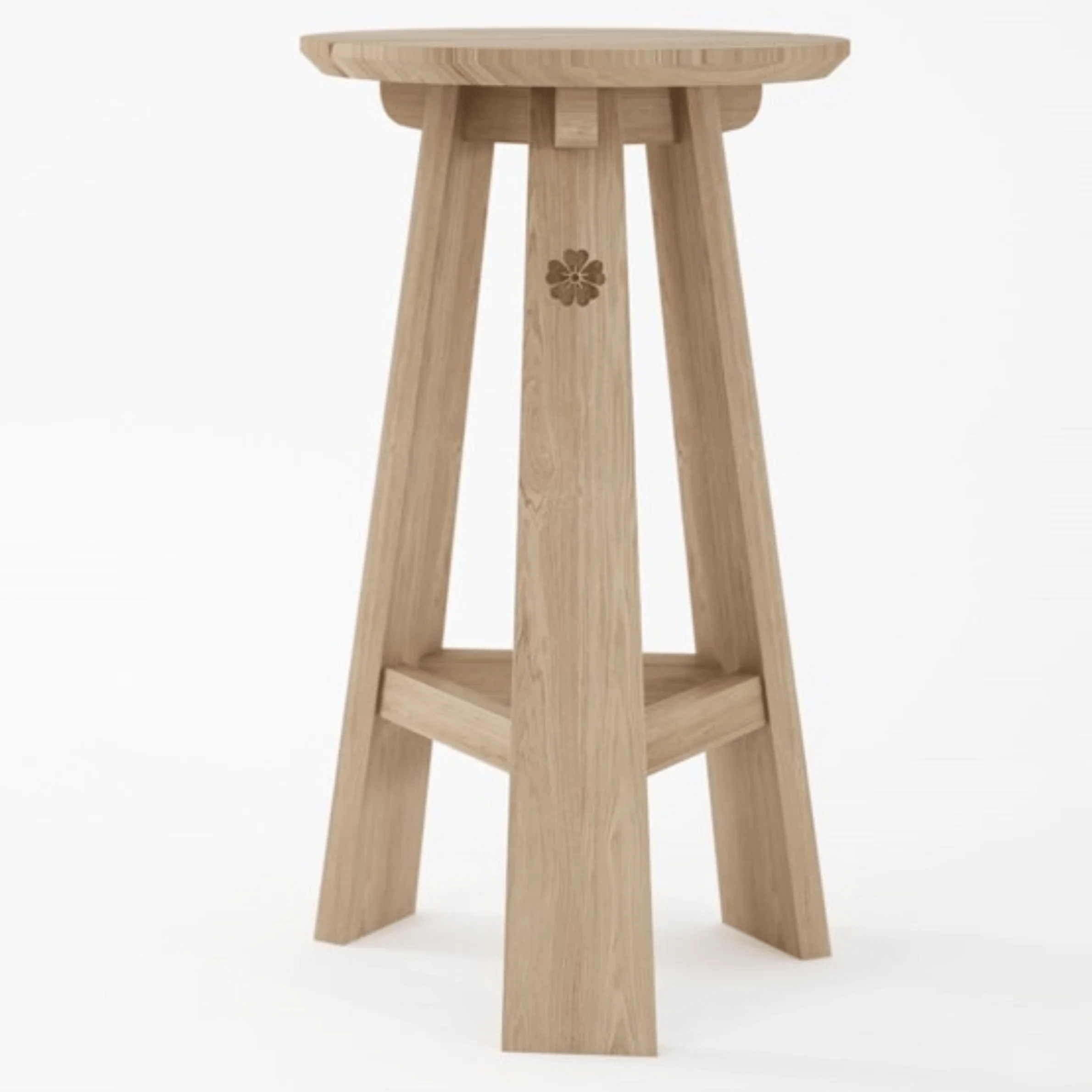 East Round Counter Stool - European Oak - Image 3