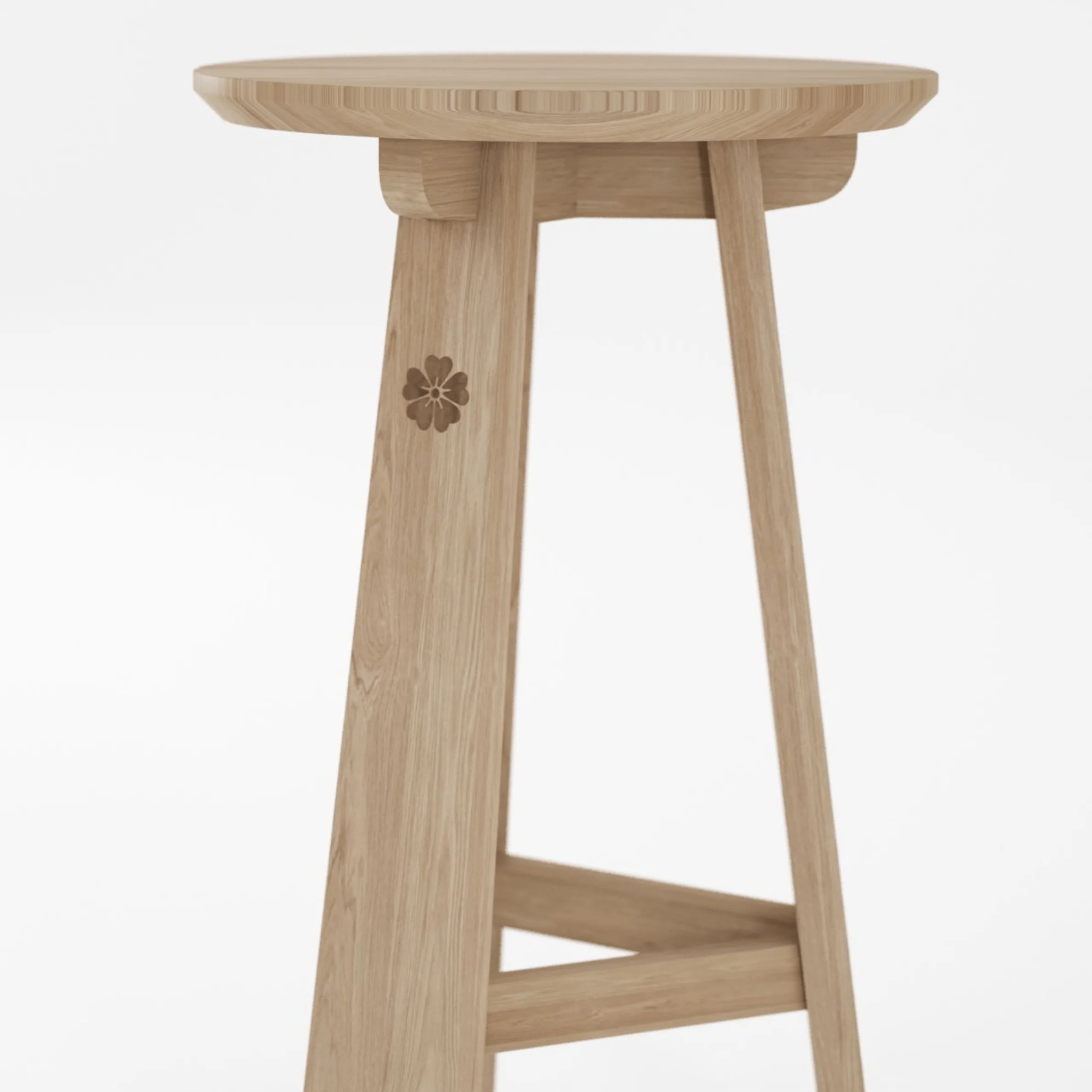 East Round Counter Stool - European Oak - Image 5