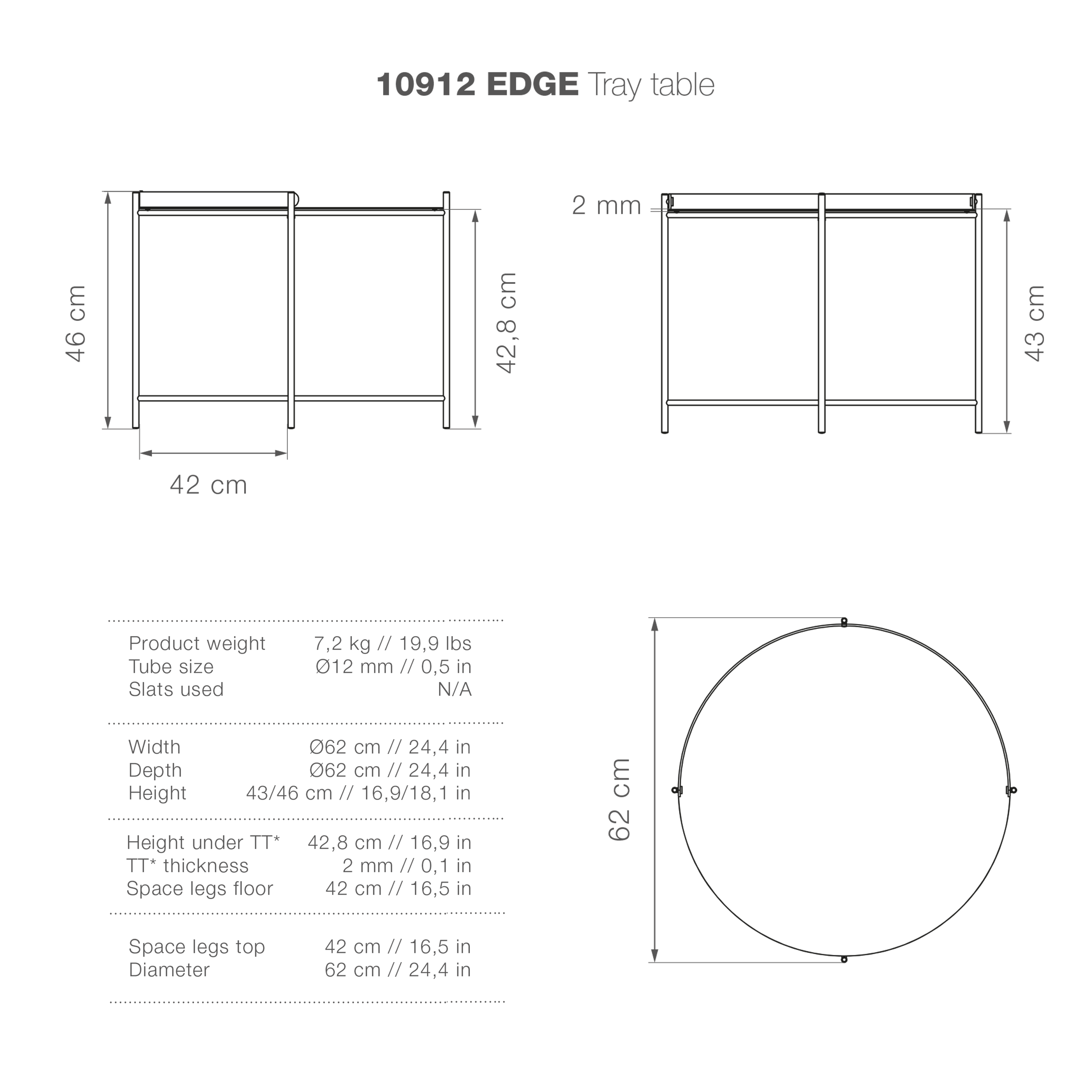 Edge Tray Table - Black Medium - Image 5