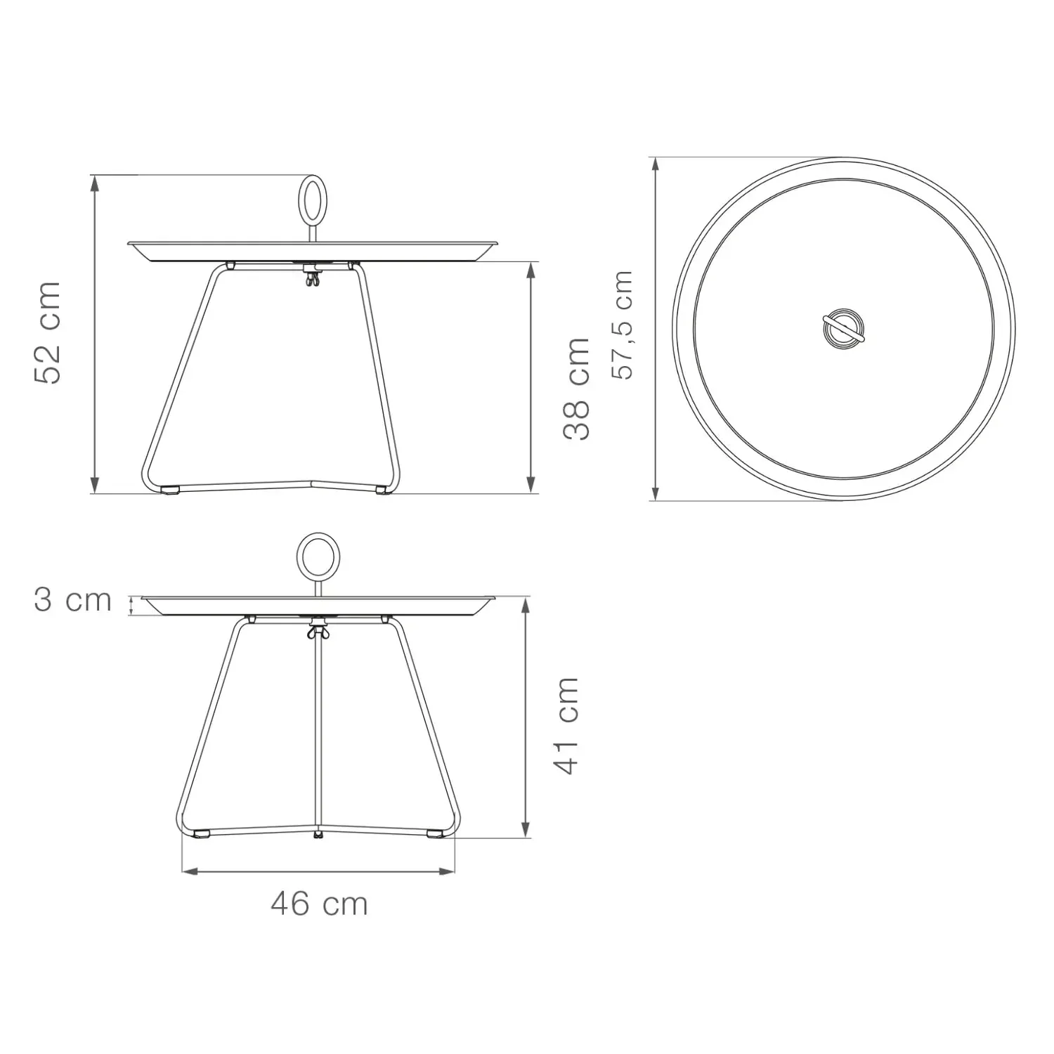 Eyelet Tray Table 60(CM) - Pine Green Medium - Image 2