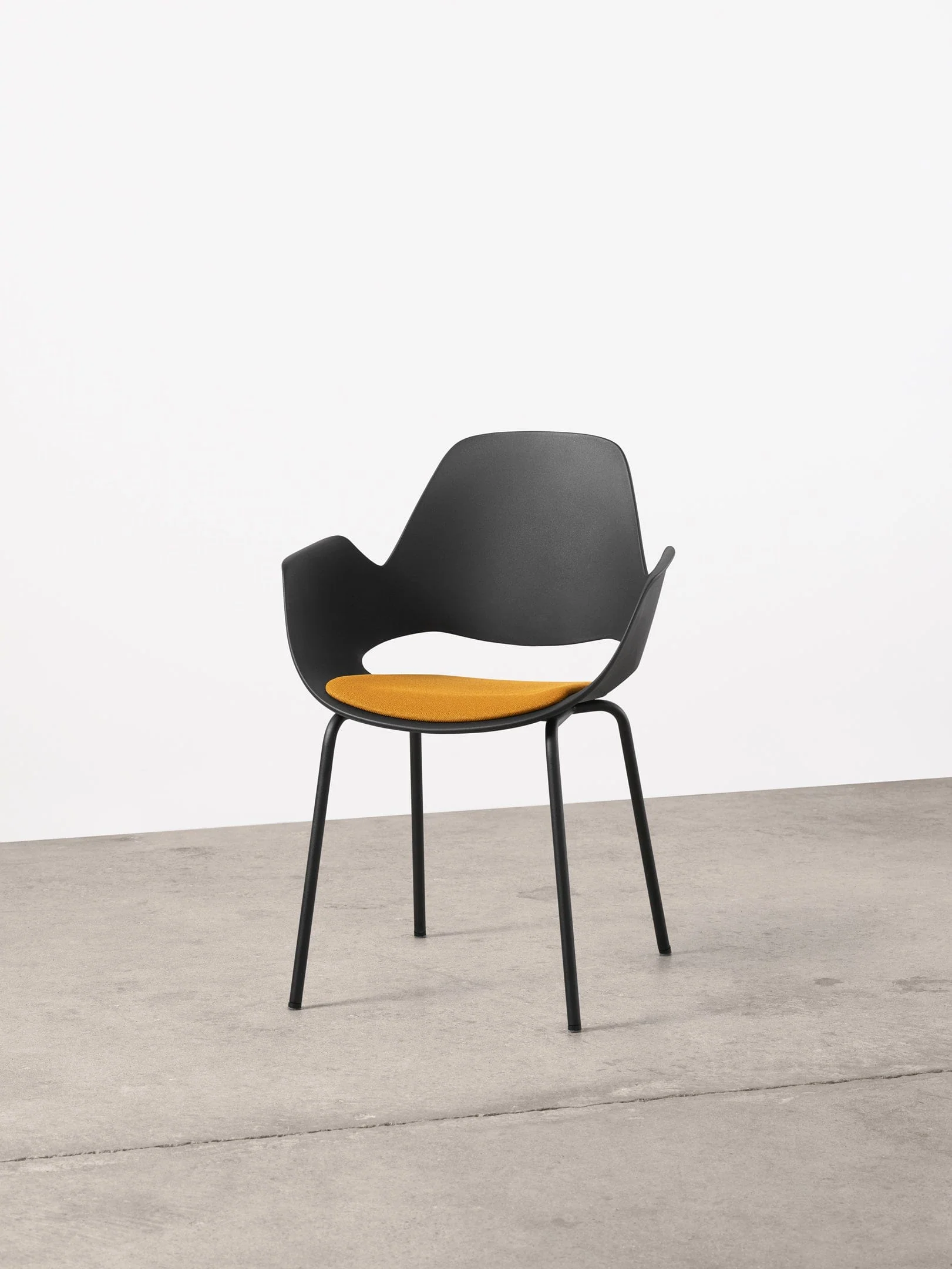 Falk Chair With Armrest - Tube Legs - Dark Yellow - Image 2