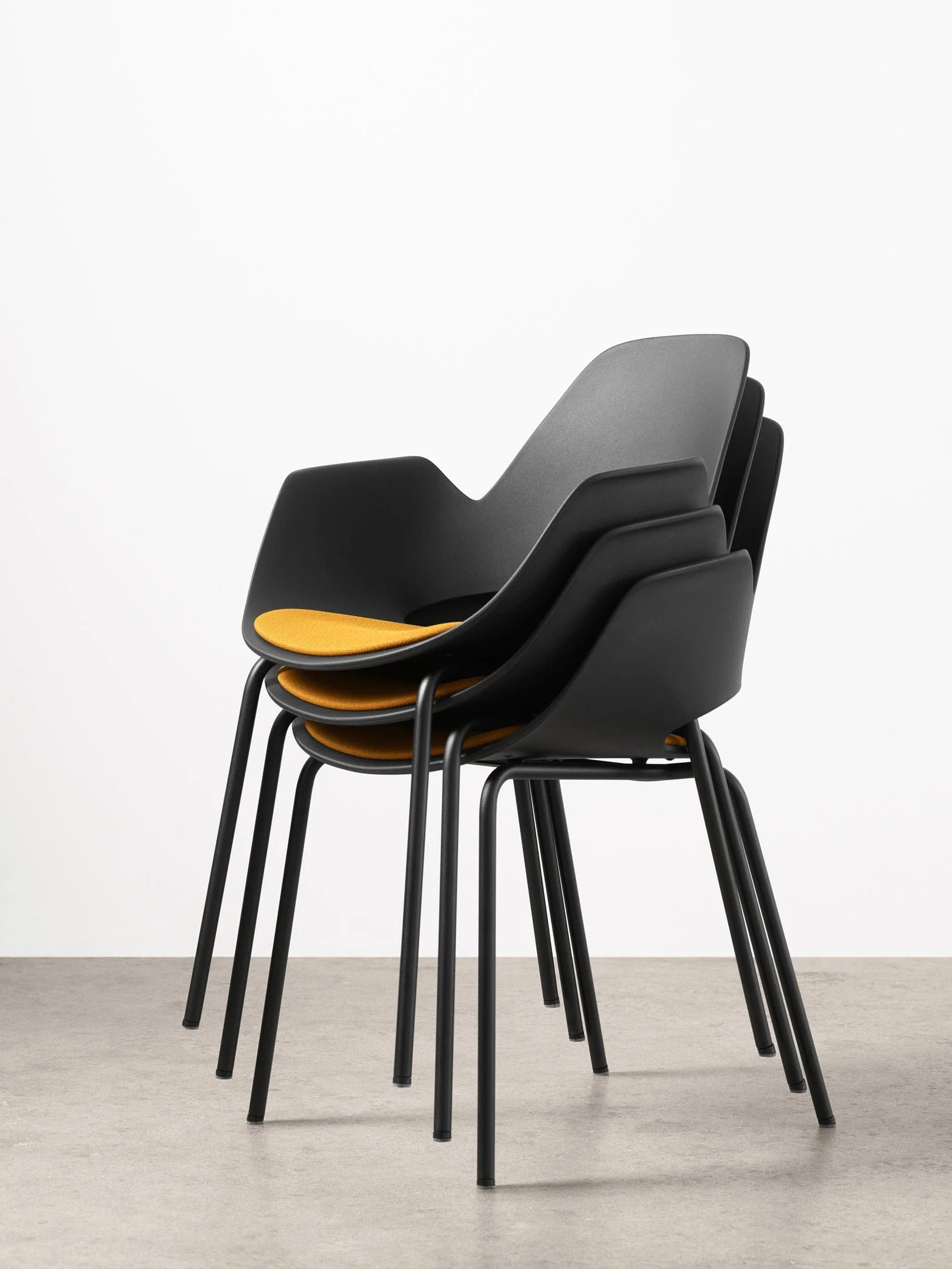 Falk Chair With Armrest - Tube Legs - Dark Yellow - Image 3
