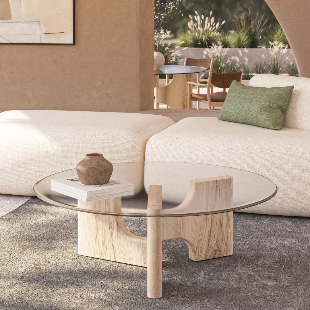 Floema Coffee Table with glass top - Image 2