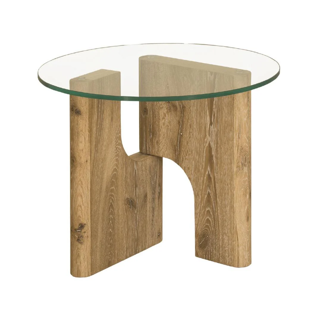 Floema Side Table with glass top