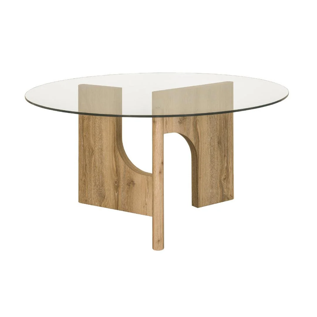 Floema Round Dining Table with Glass Top - Image 3